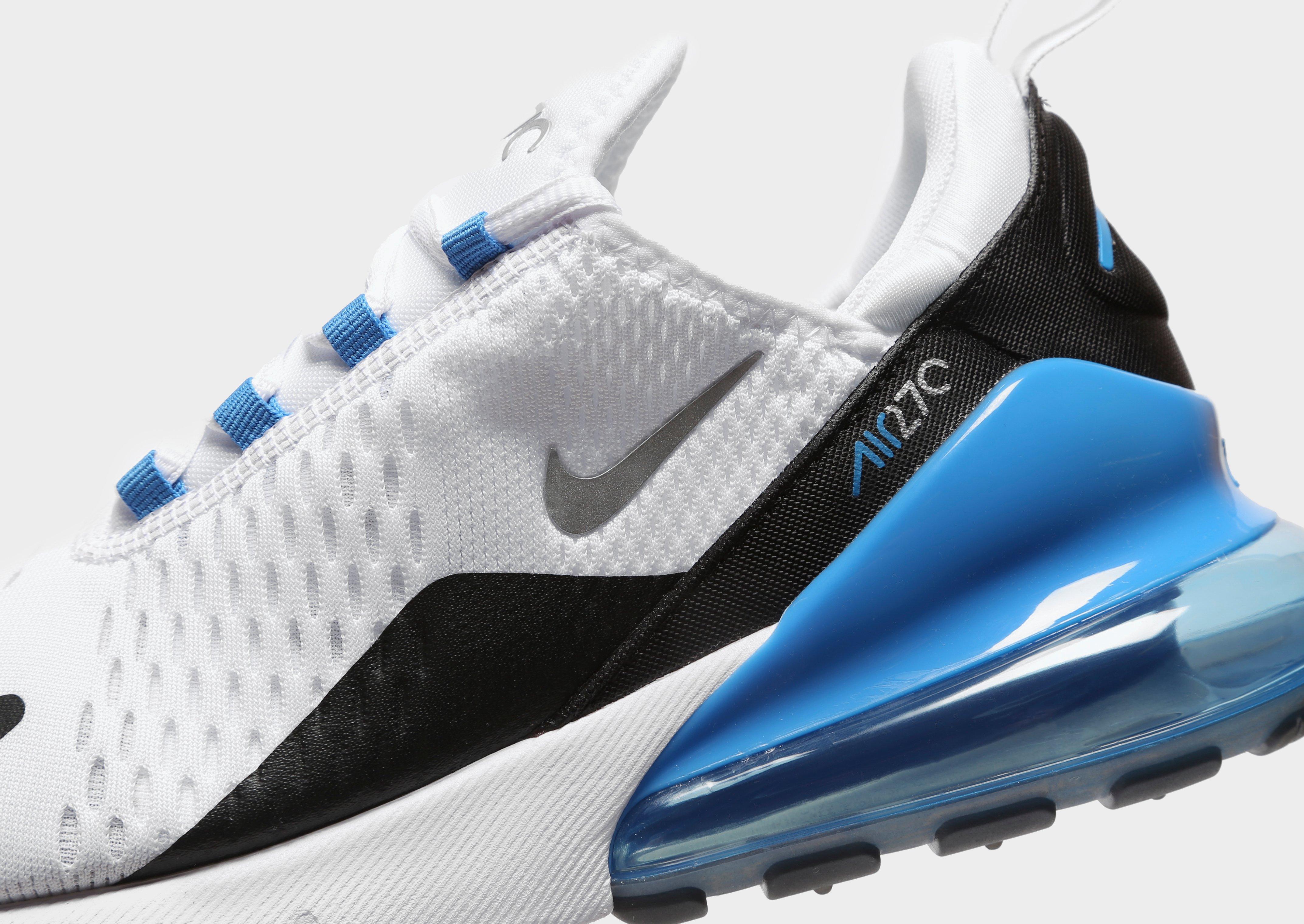 air max 270s white and blue
