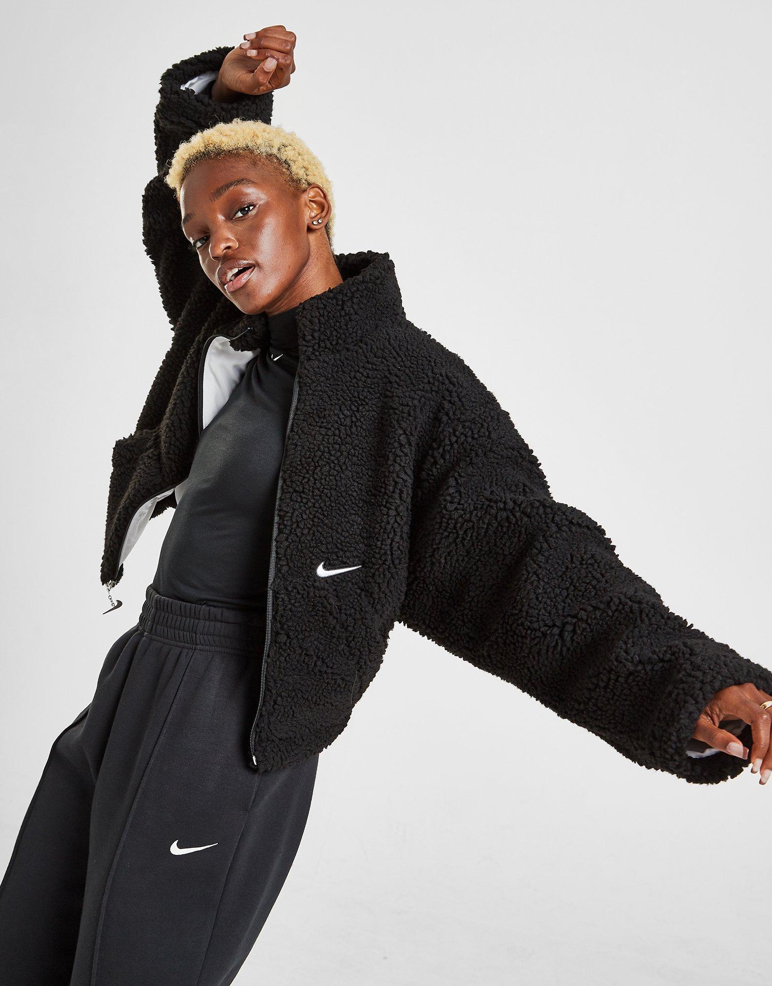 Black Nike Swoosh Sherpa Jacket | JD Sports