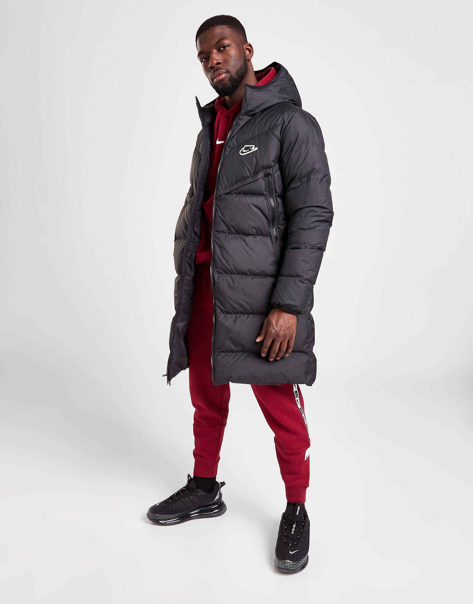 black nike parka coat