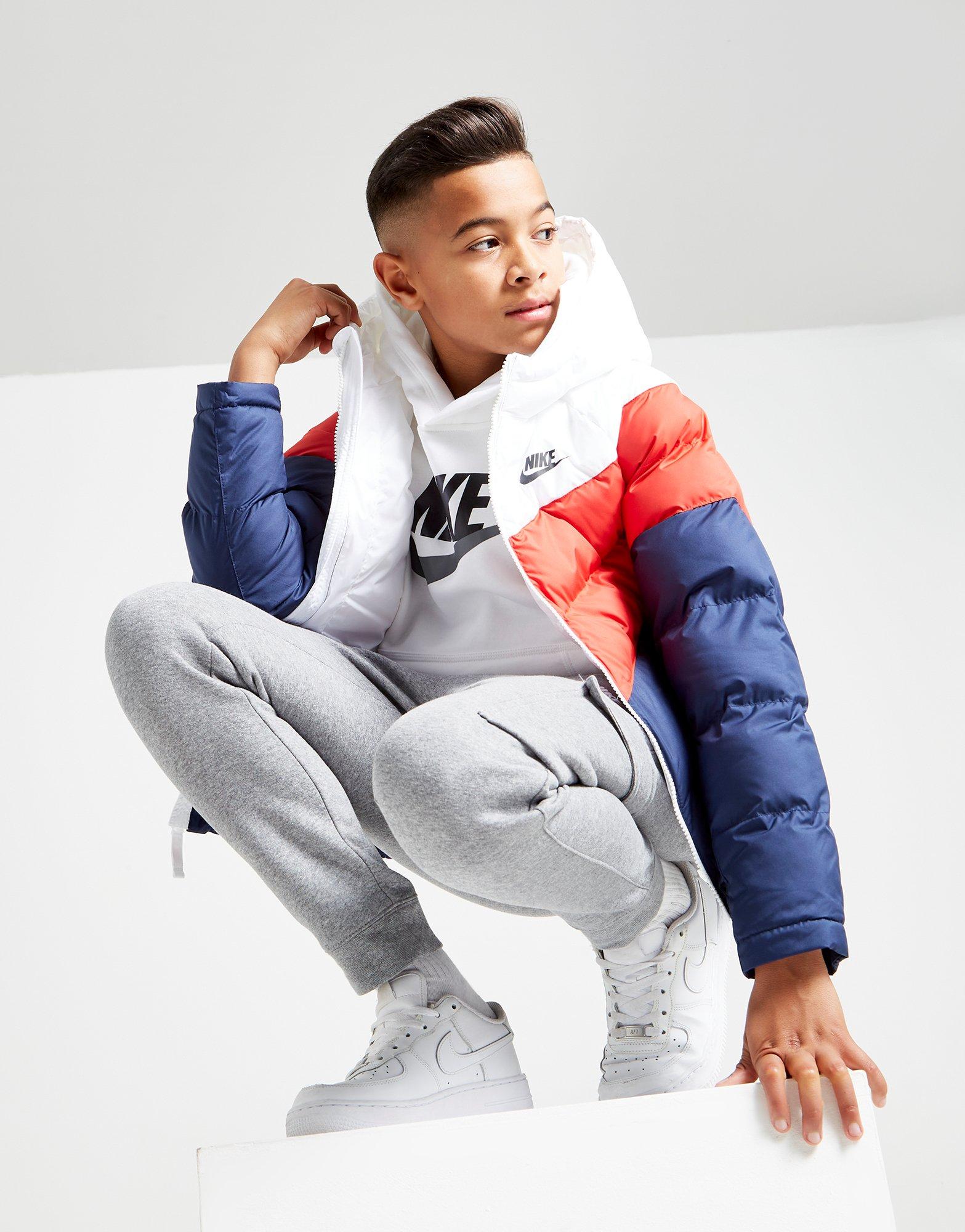 red white and blue nike puffer jacket