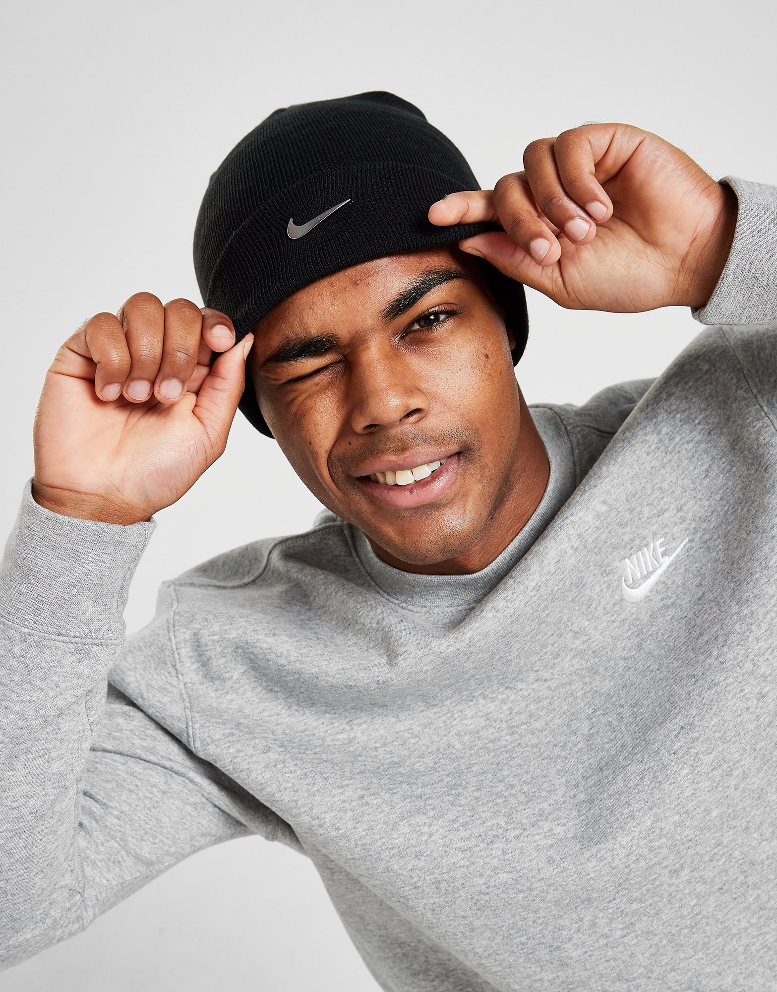 Black Nike Swoosh Beanie Hat | JD Sports Global