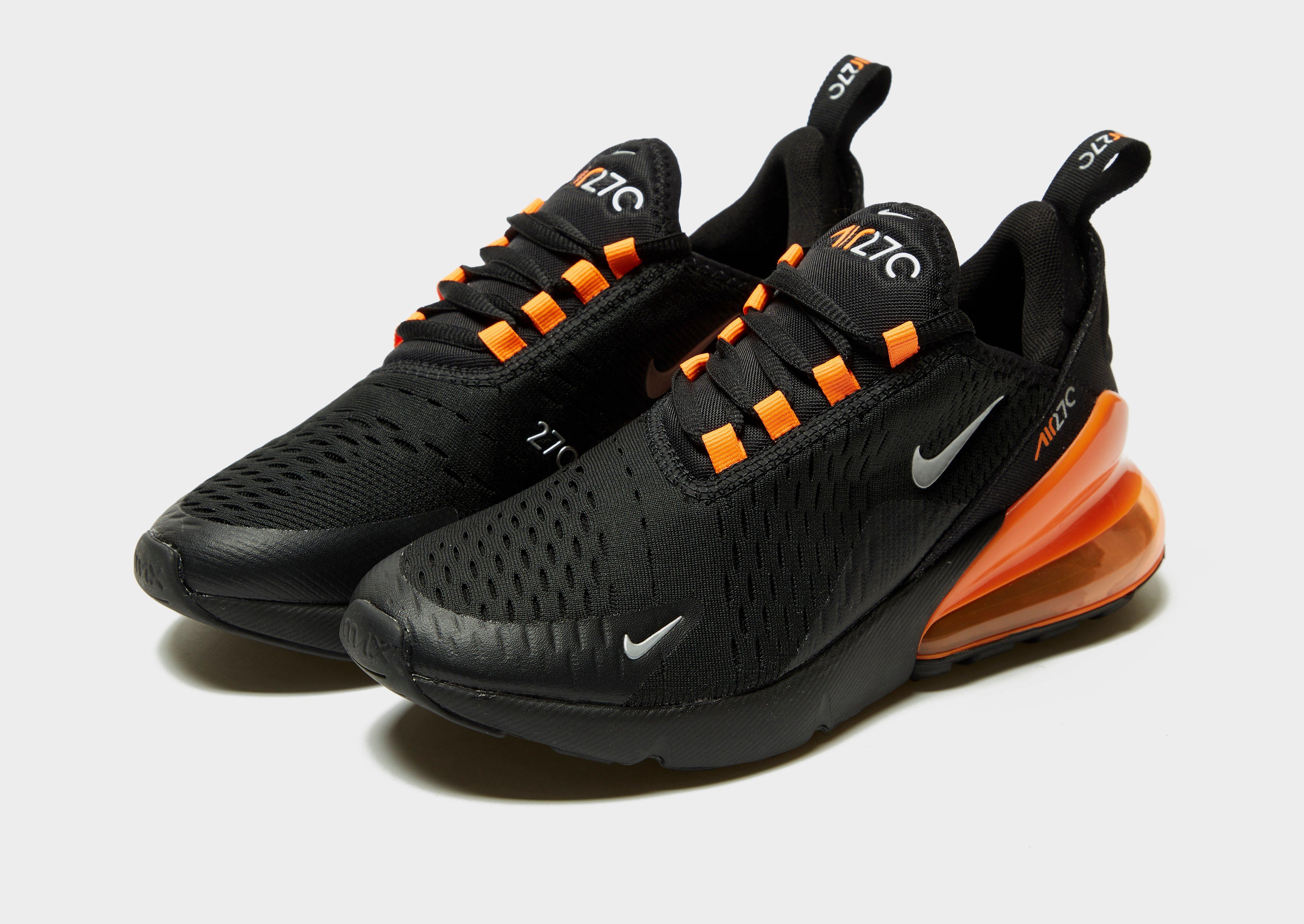 black and orange 270 nike