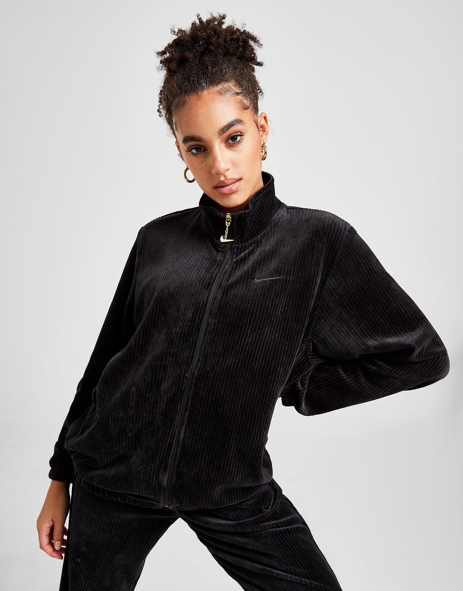 Black Nike Velour Track Top | JD Sports