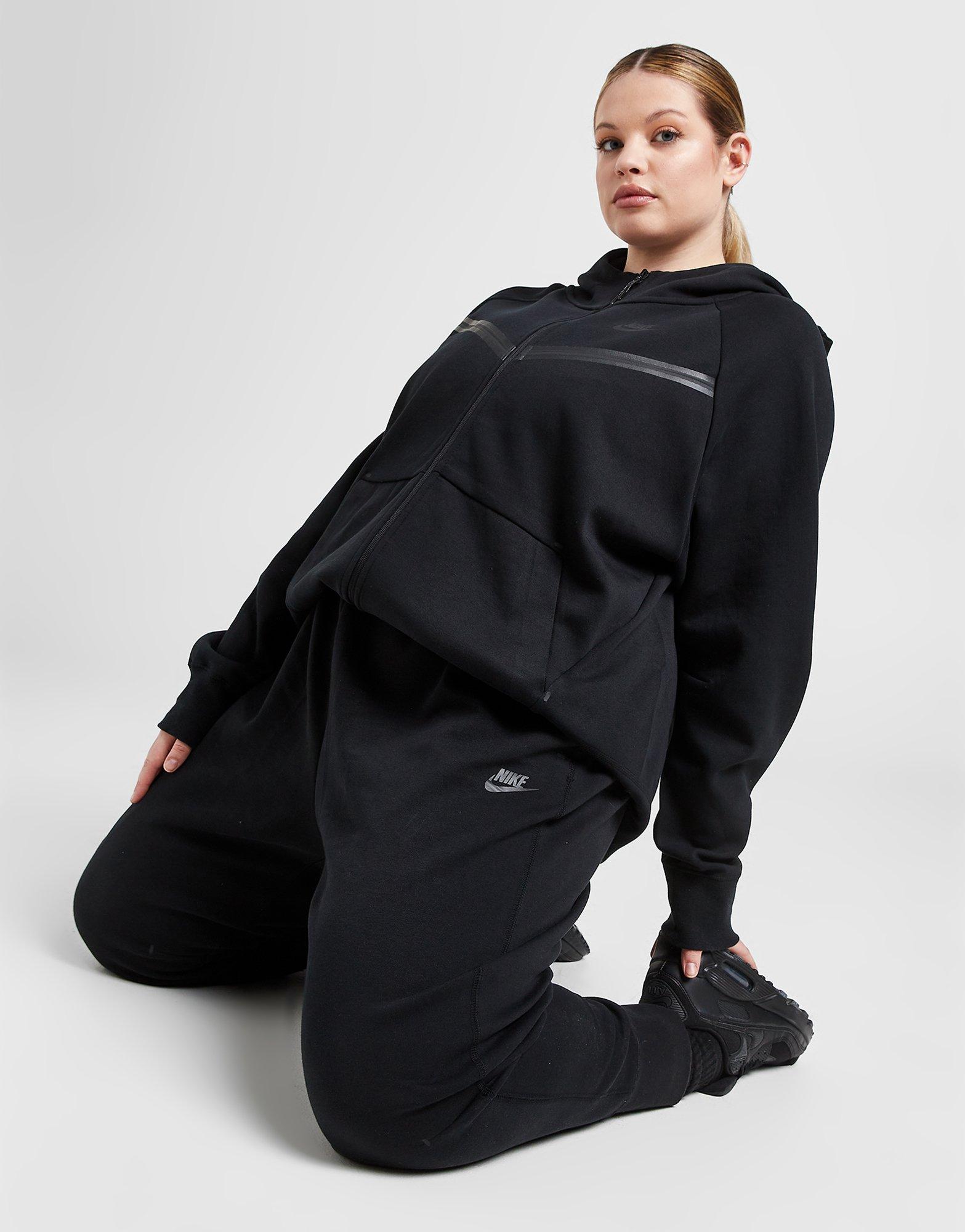 Sort Nike Tech Fleece Plus Size Joggingbukser Dame - Sports Danmark