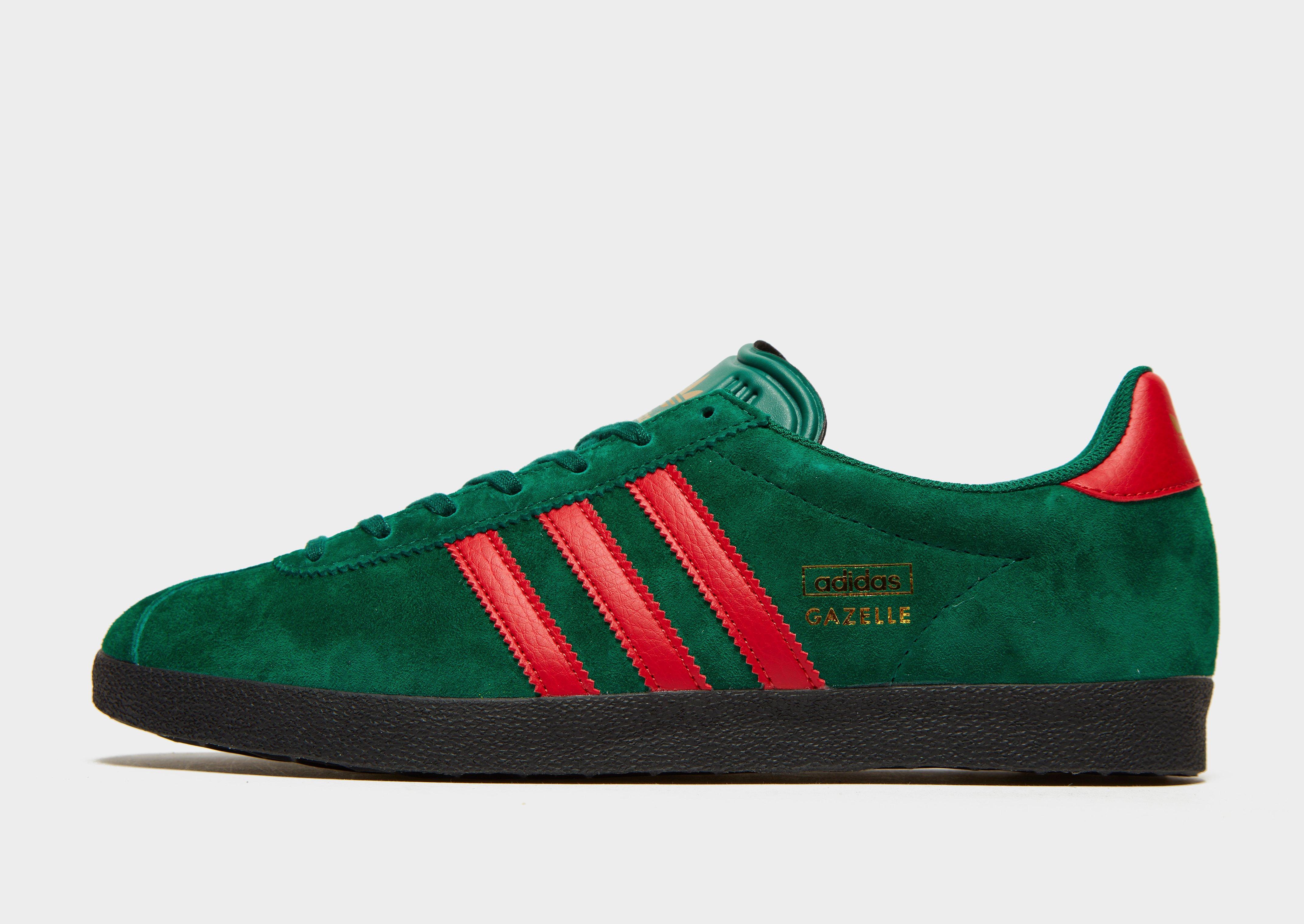 adidas originals gazelle green suede sneakers