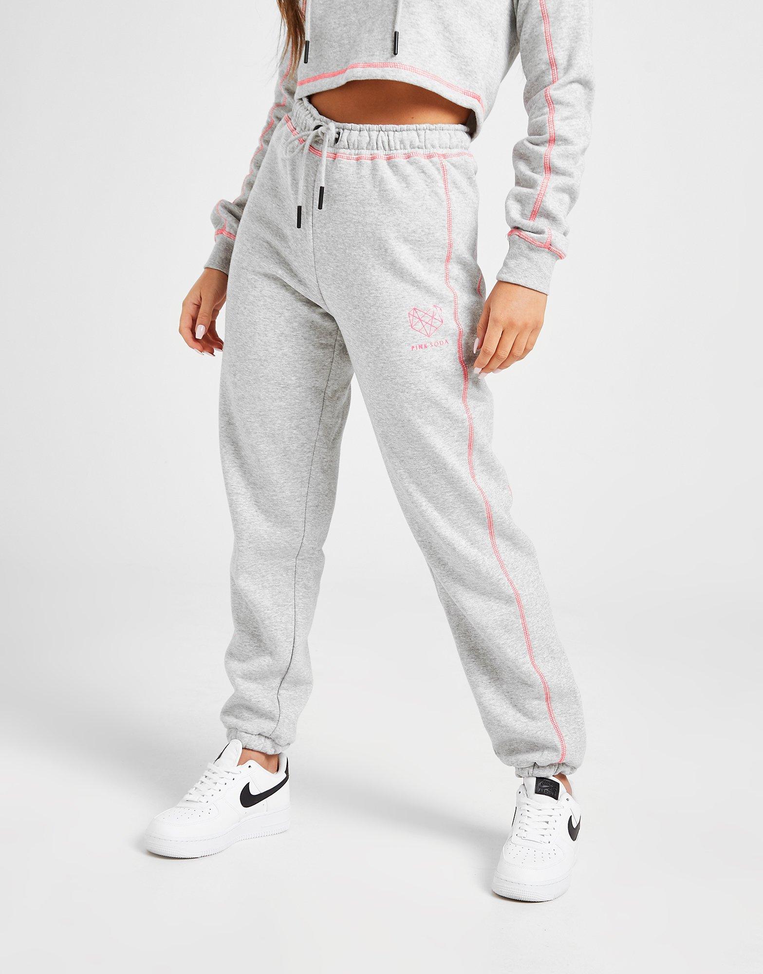 pink soda grey joggers