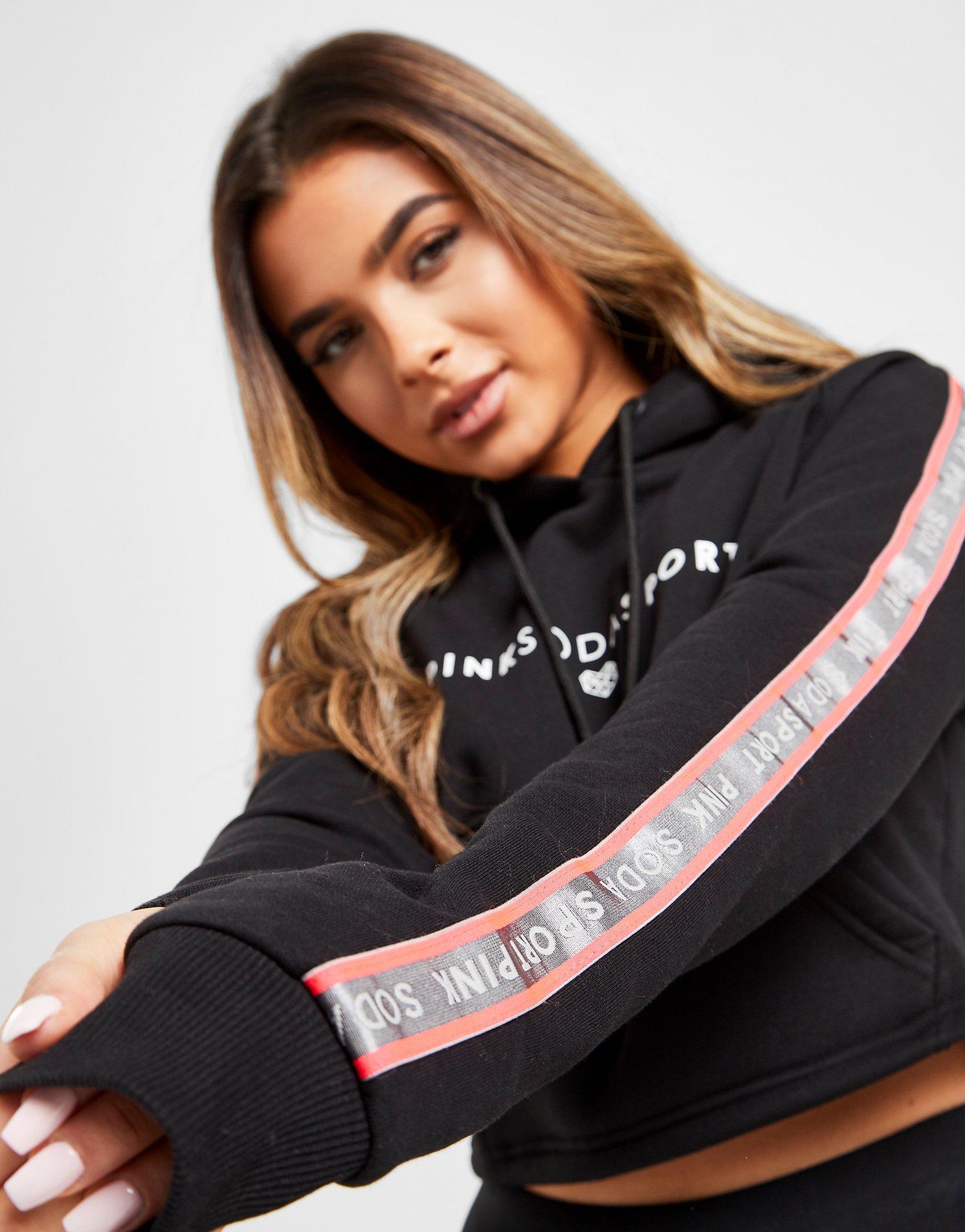 pink soda cropped overhead hoodie