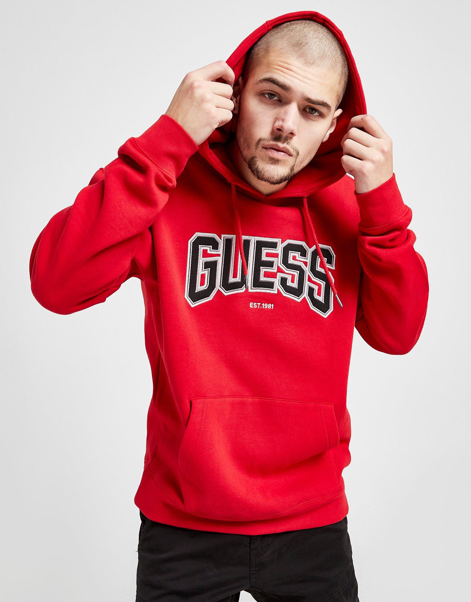 guess red hoodie
