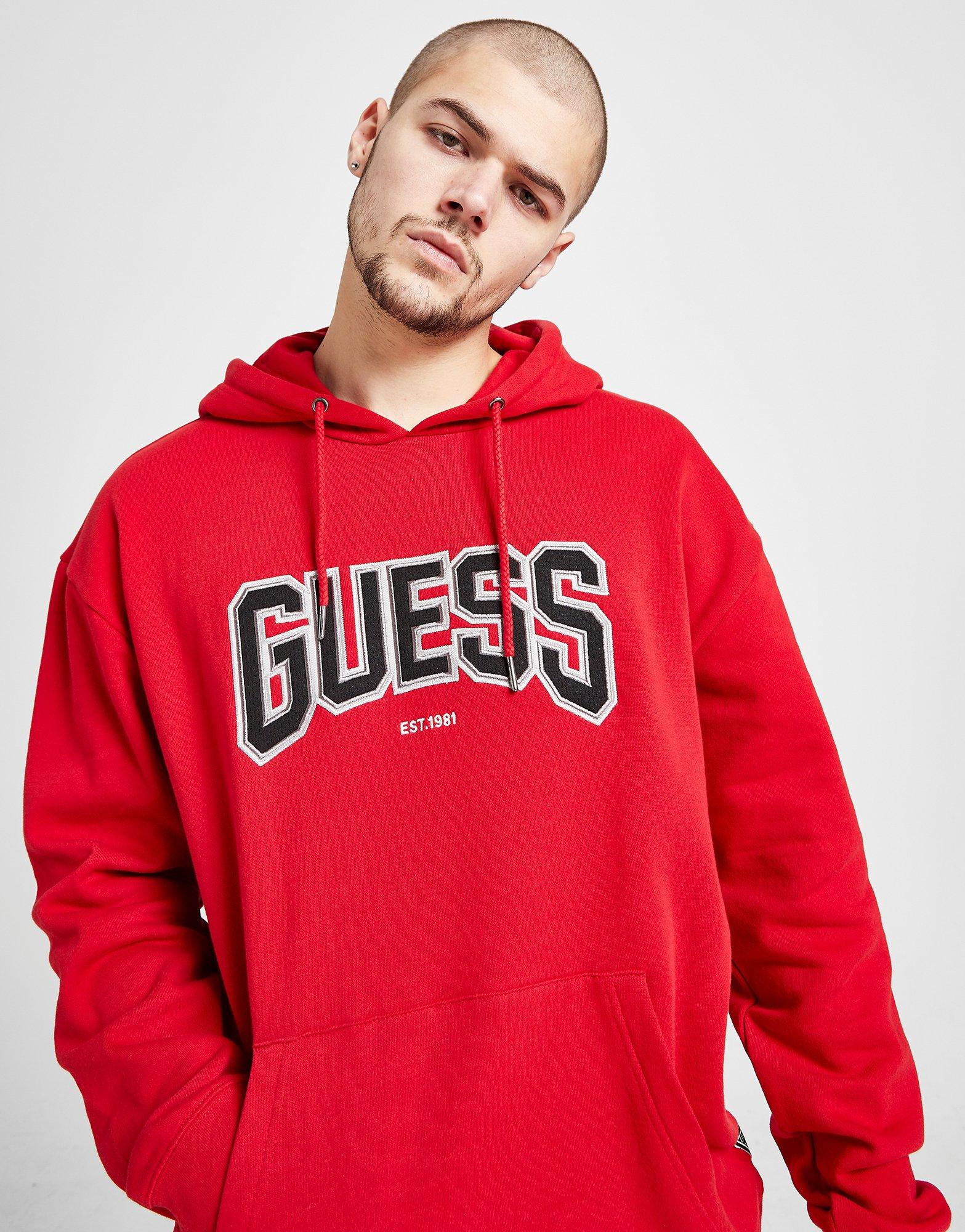 red guess hoodie