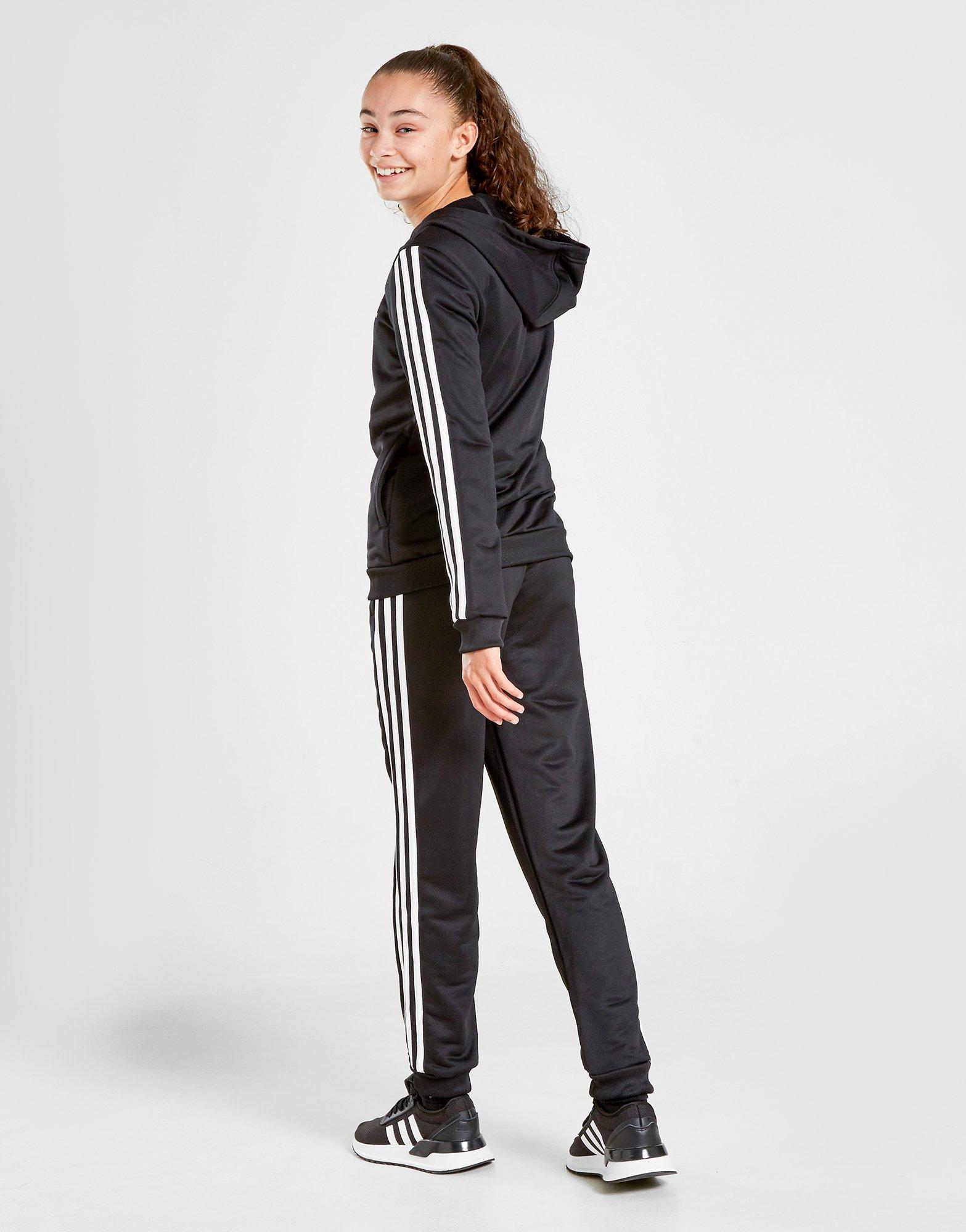 adidas badge of sport 3 stripe hooded tracksuit