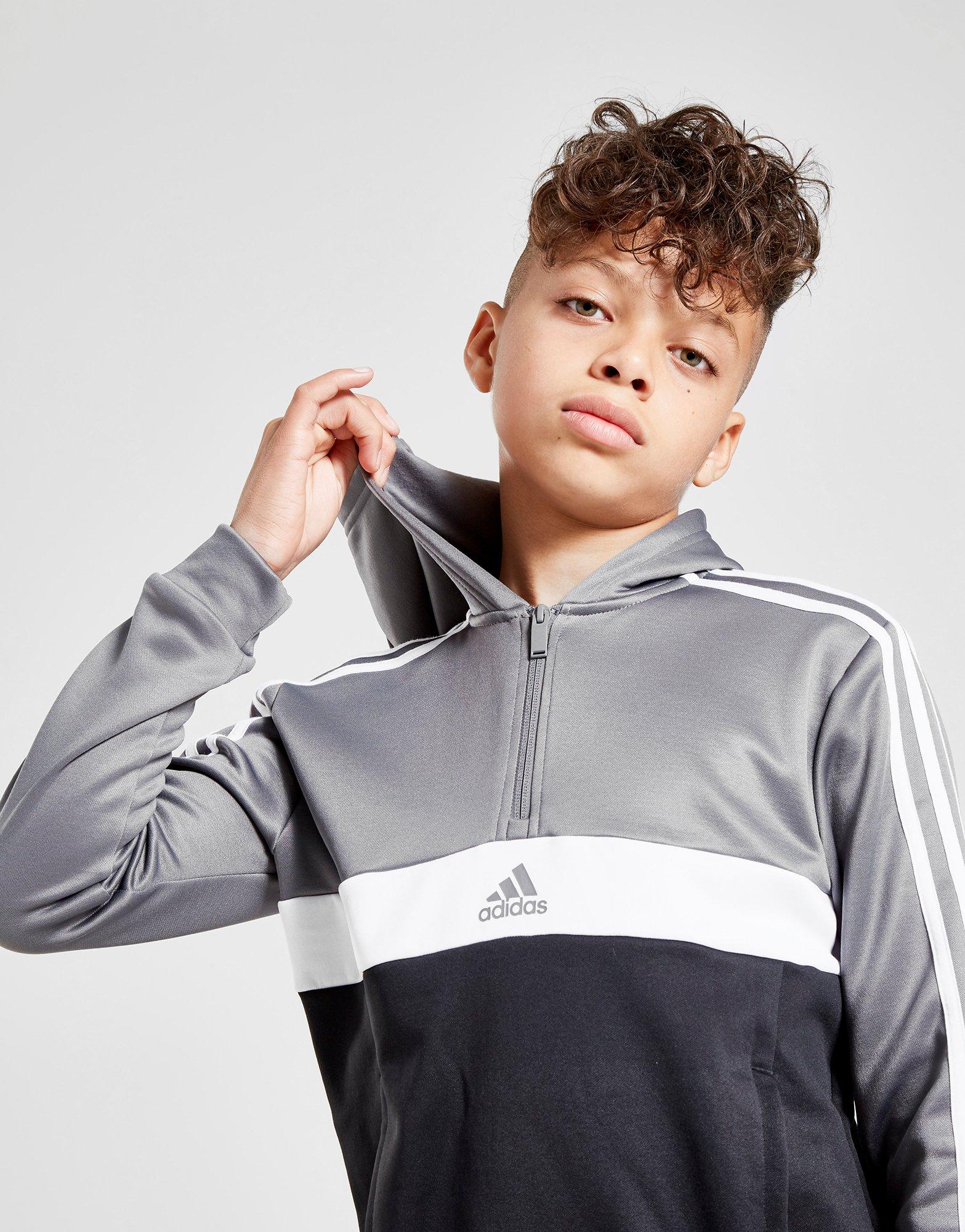 grey adidas tracksuit junior