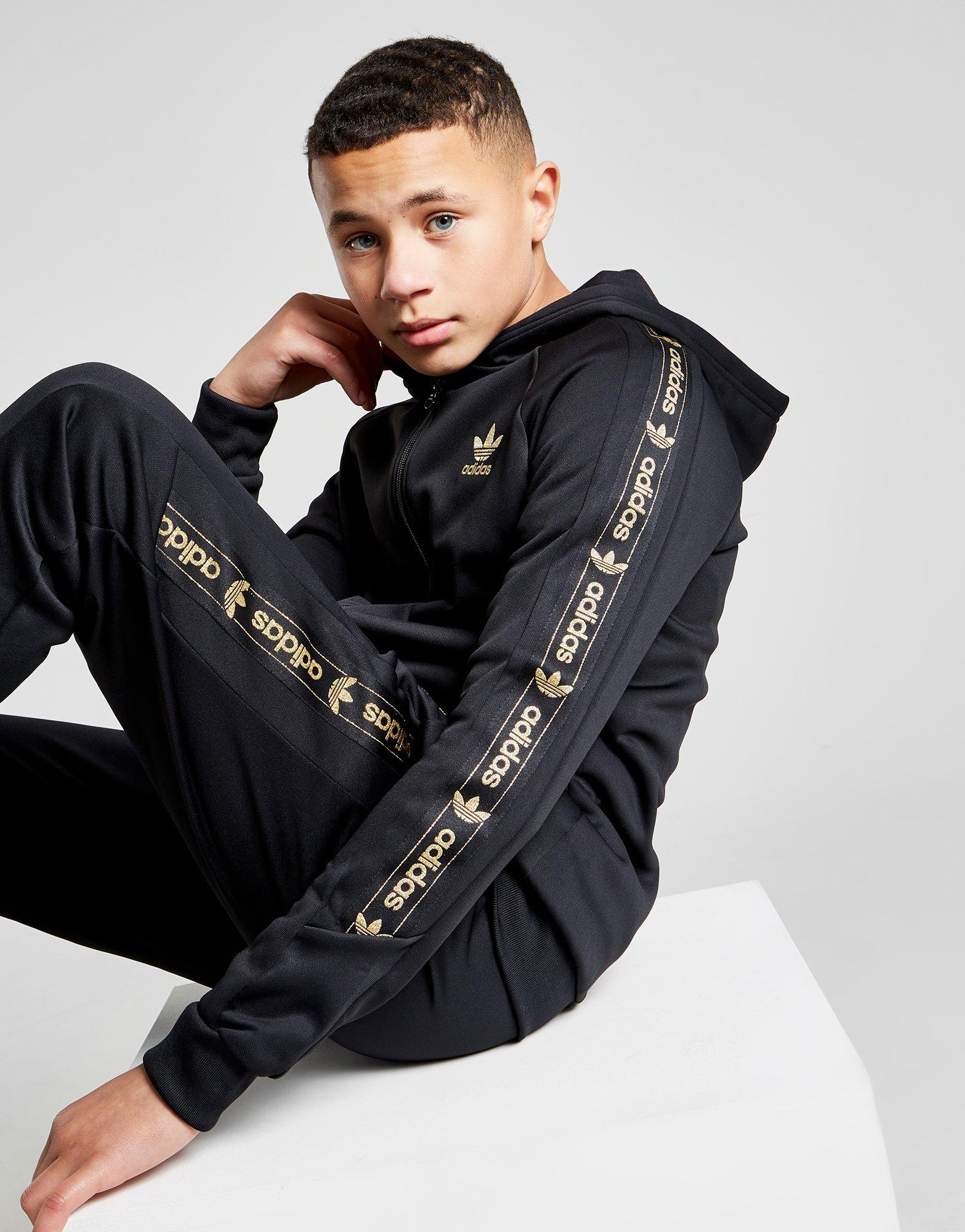 jd adidas tape hoodie