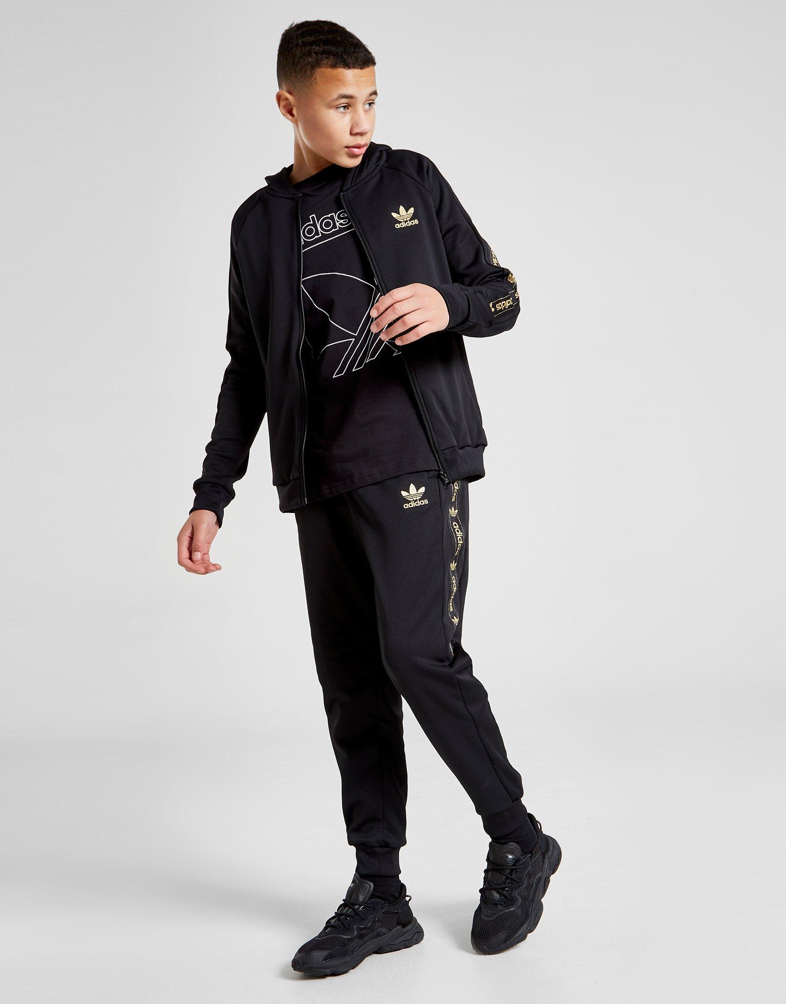 adidas originals tape poly hoodie junior