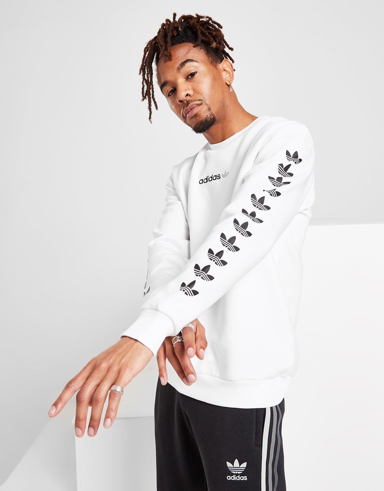 adidas originals trefoil repeat crew sweatshirt junior