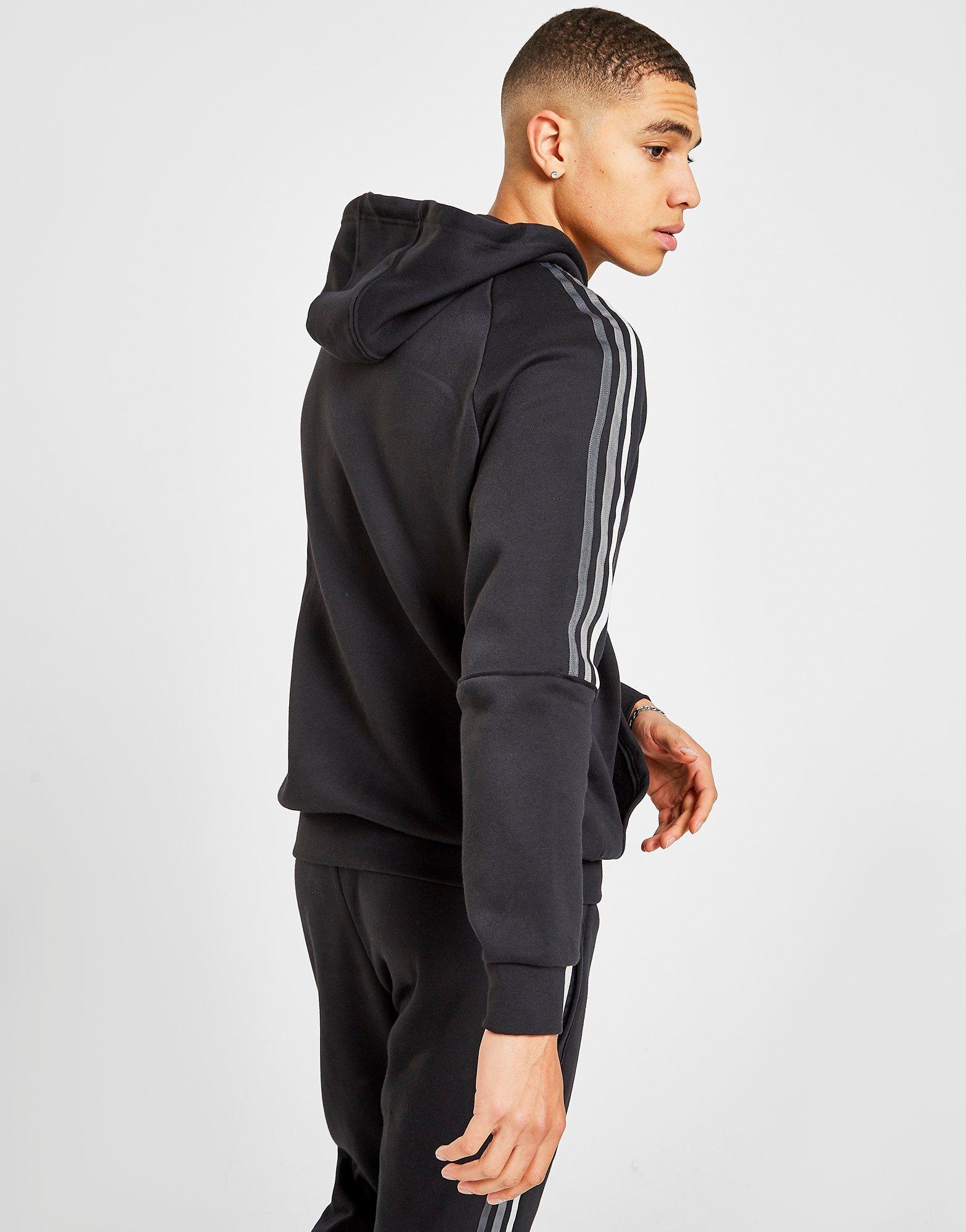 adidas originals 3 stripe hoodie black