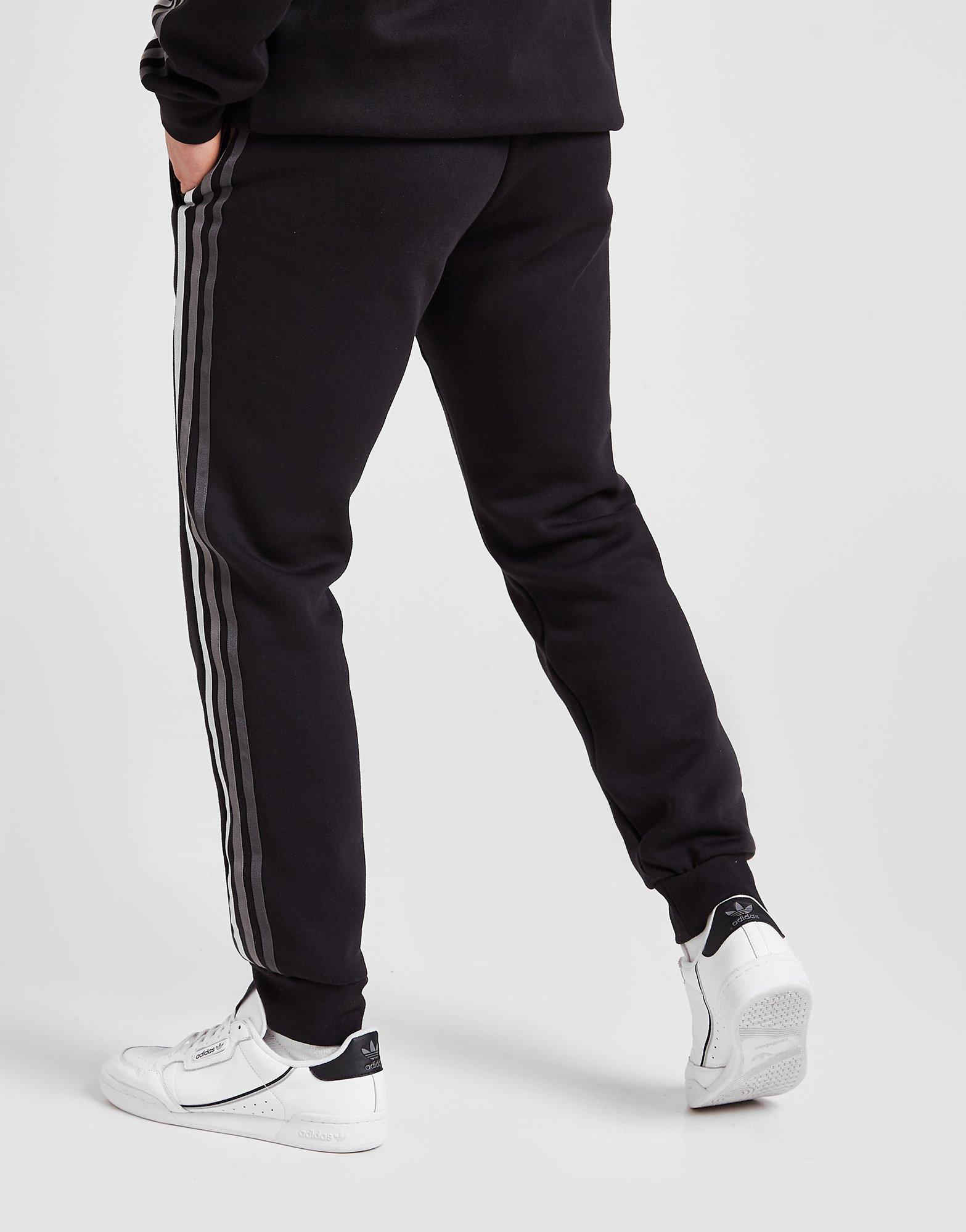 adidas originals grey 3 stripe joggers