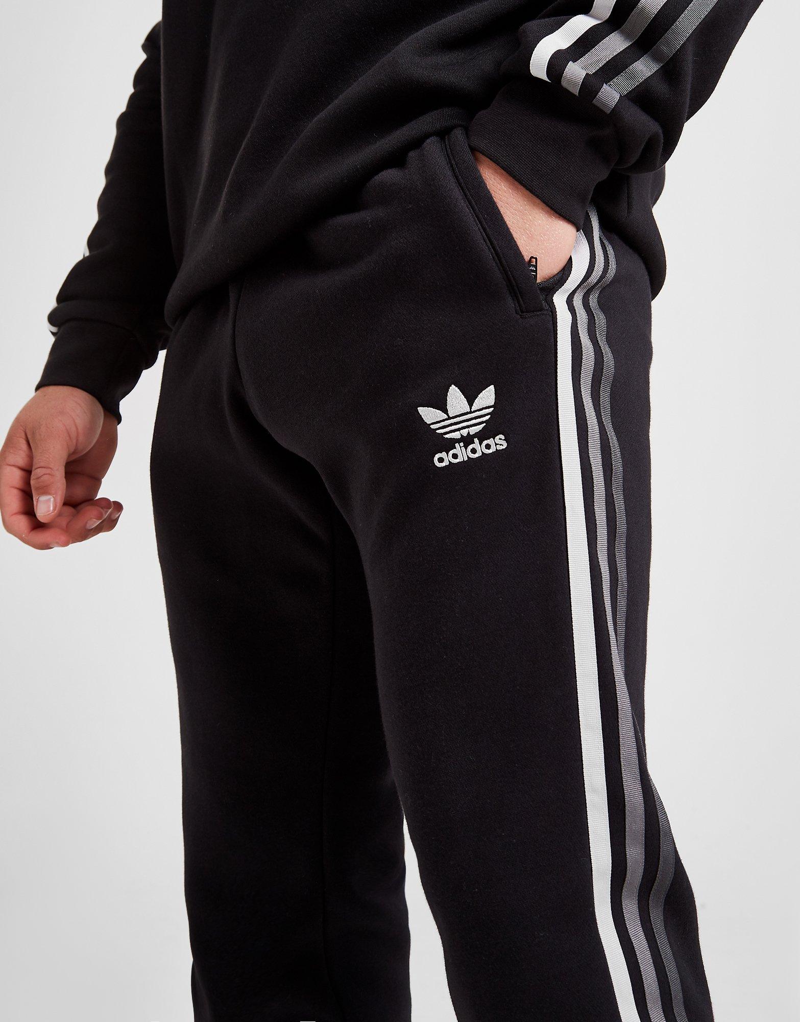 adidas originals trefoil stripe fleece track pants