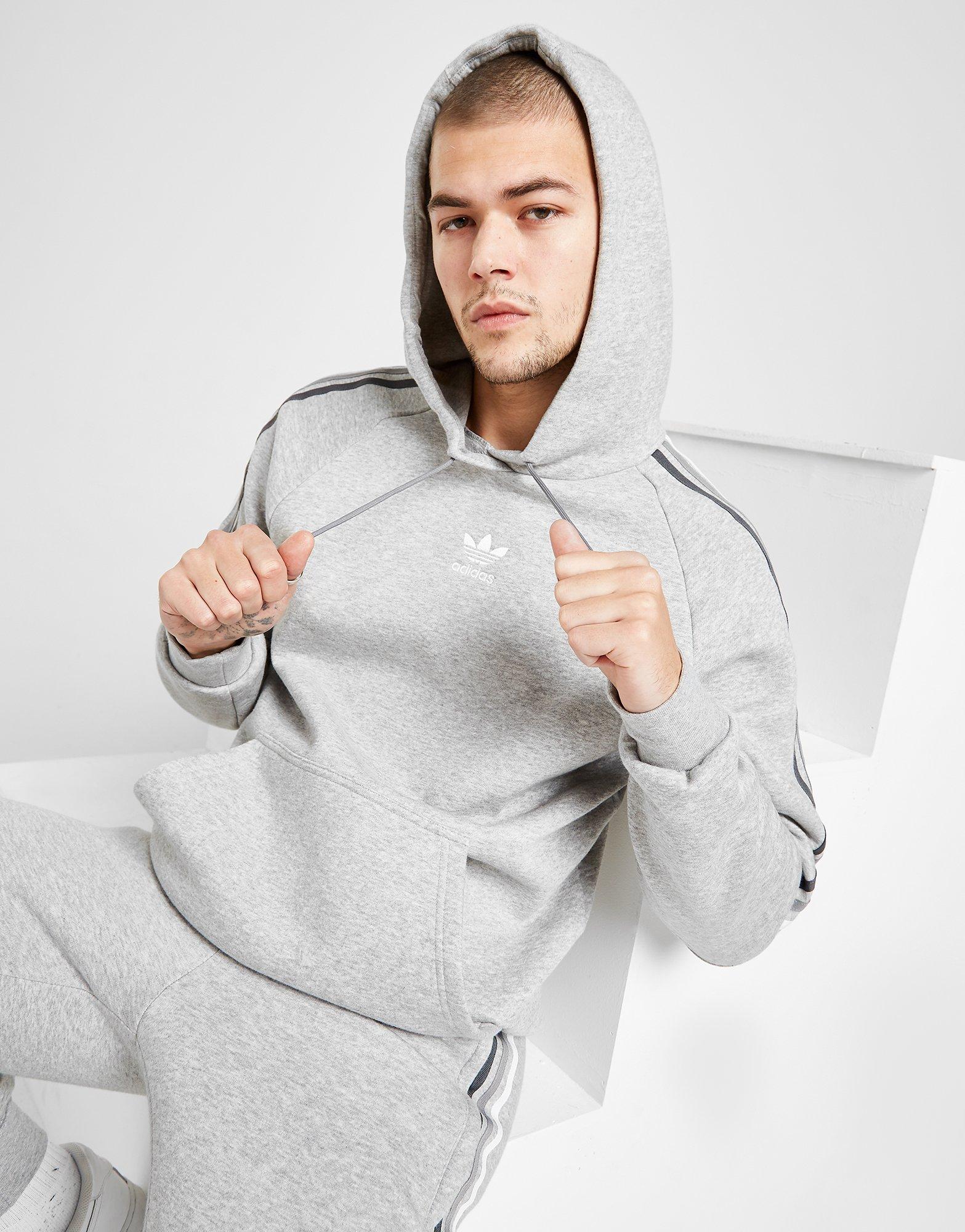 adidas originals hoodie with 3 stripes and central logo in black