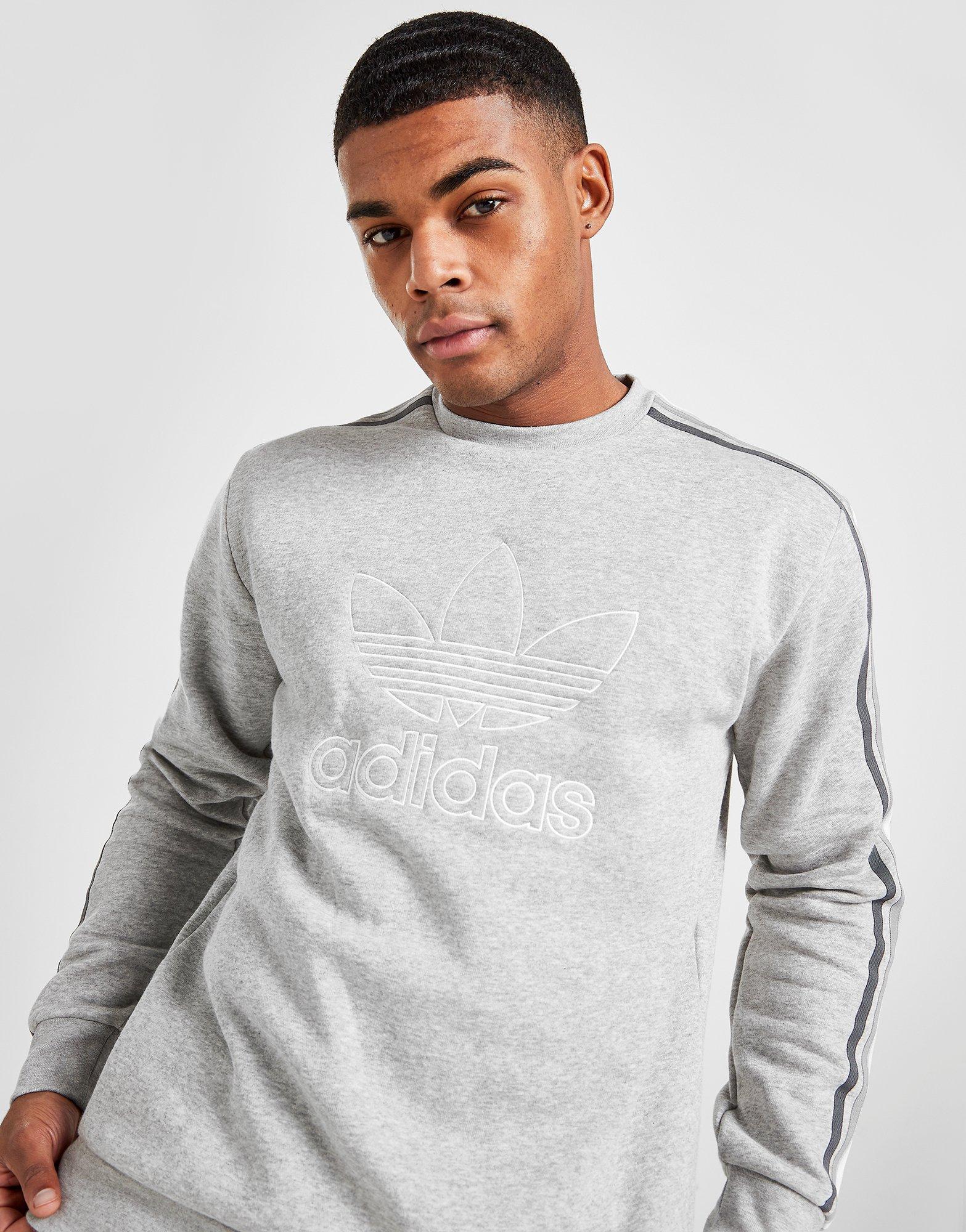 adidas 3 stripes crew sweatshirt