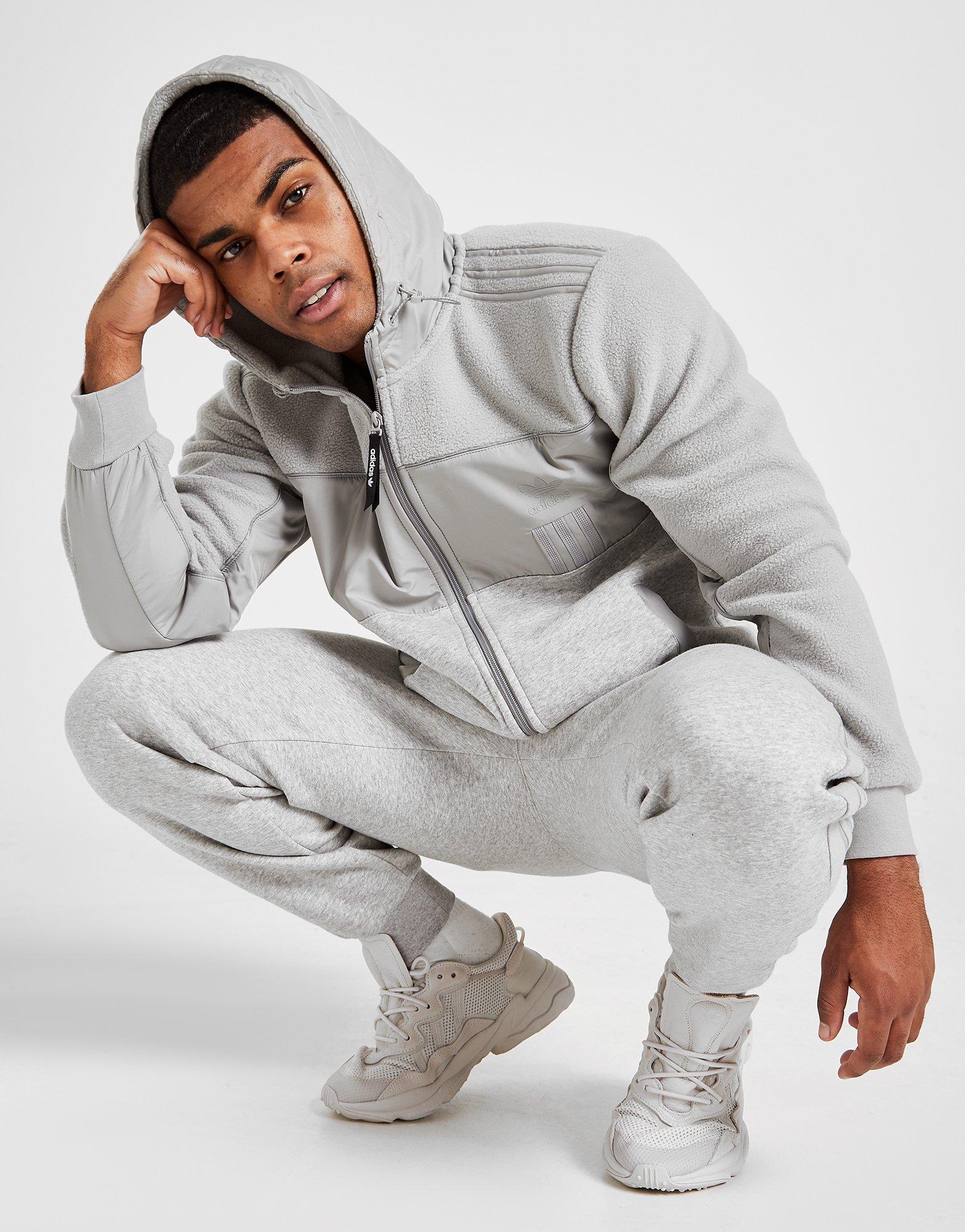 adidas originals mens id96 sl full zip hoodie white