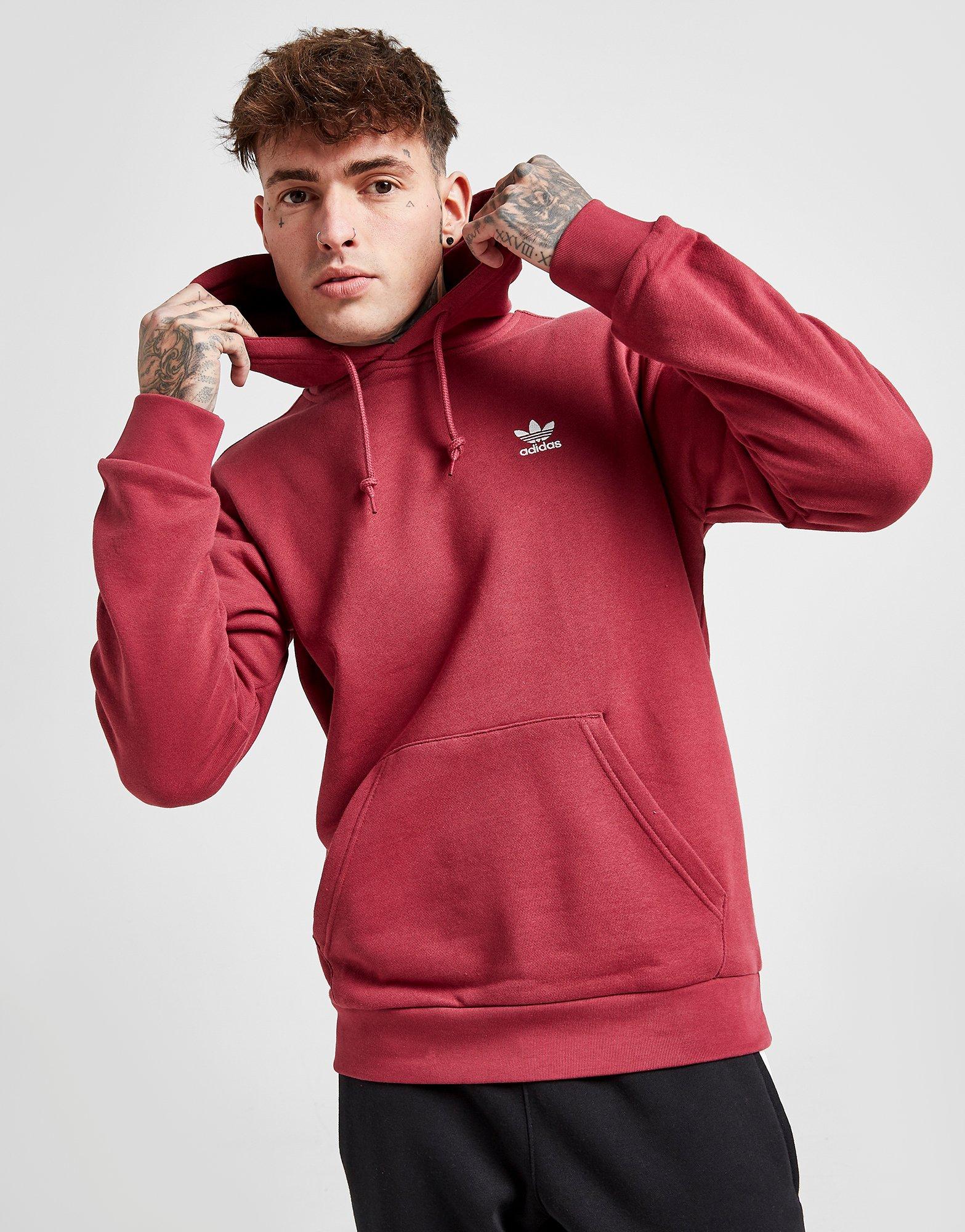 adidas originals tape overhead hoodie pink