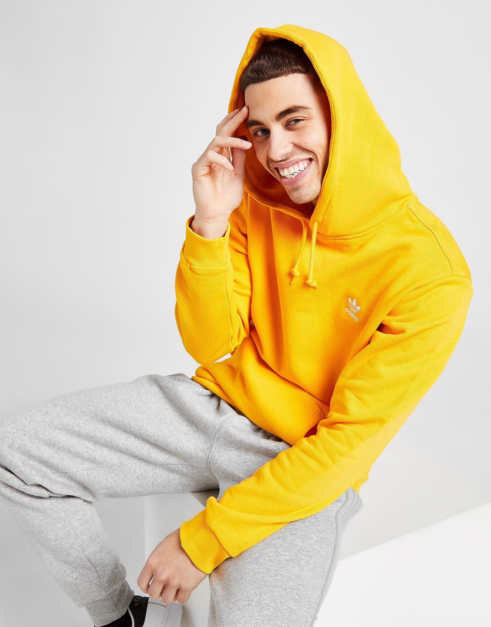 adidas originals overhead tape hoodie yellow