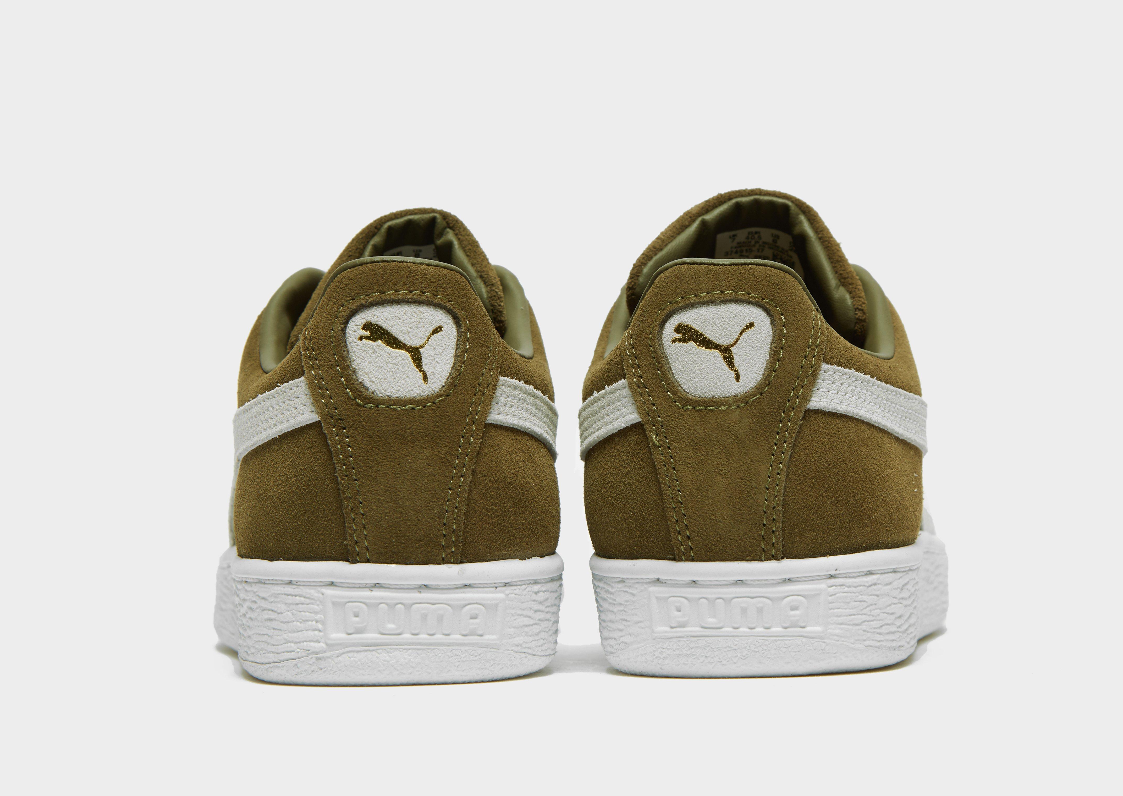 puma suede olive green