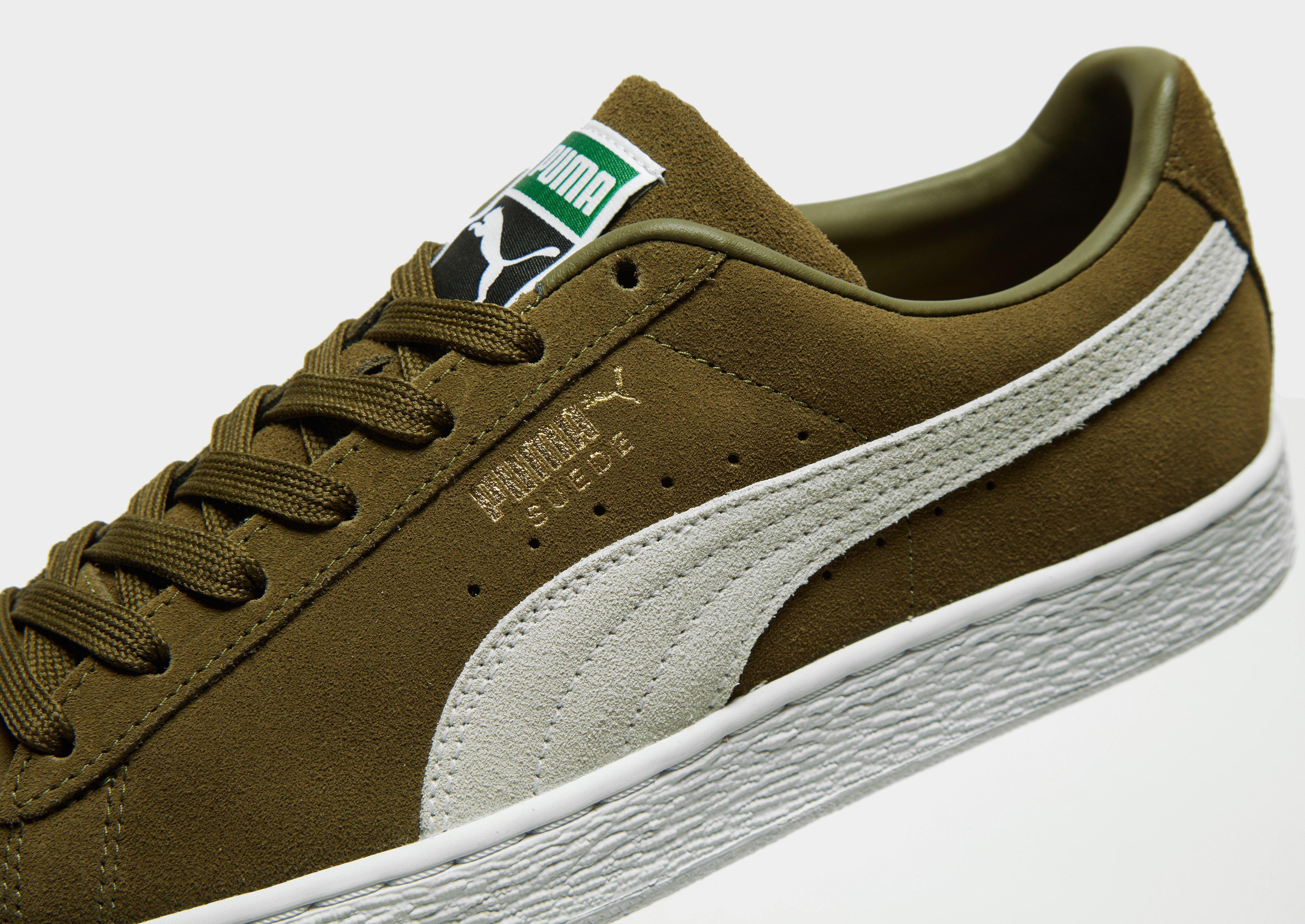 puma suede olive green