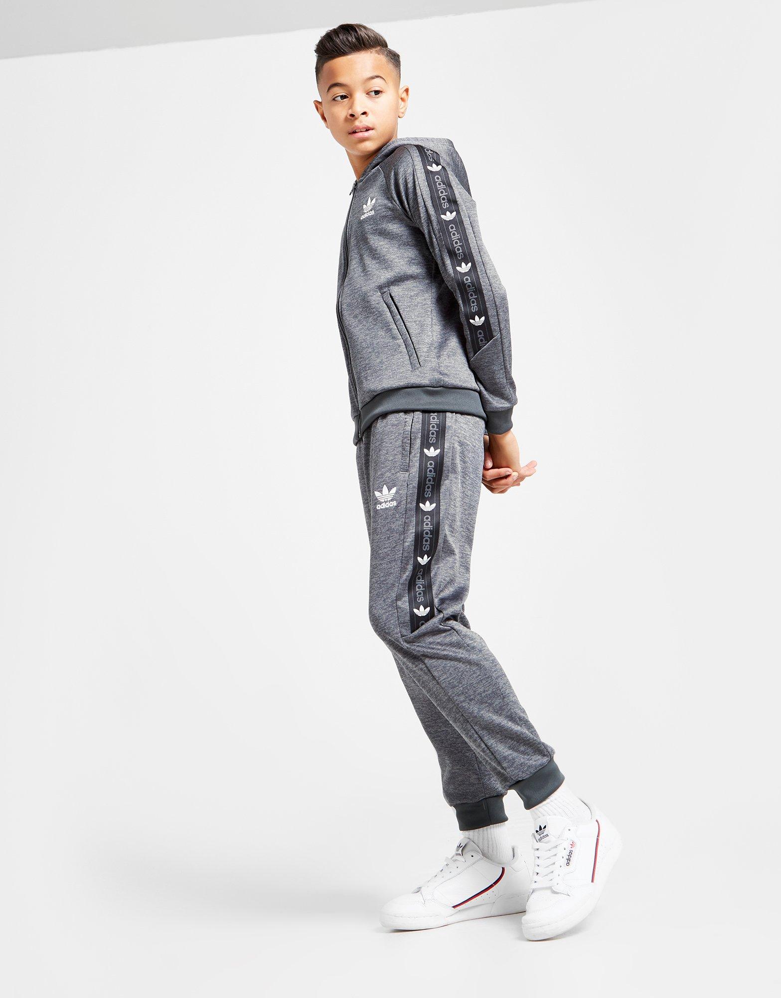 adidas originals tape poly hoodie junior