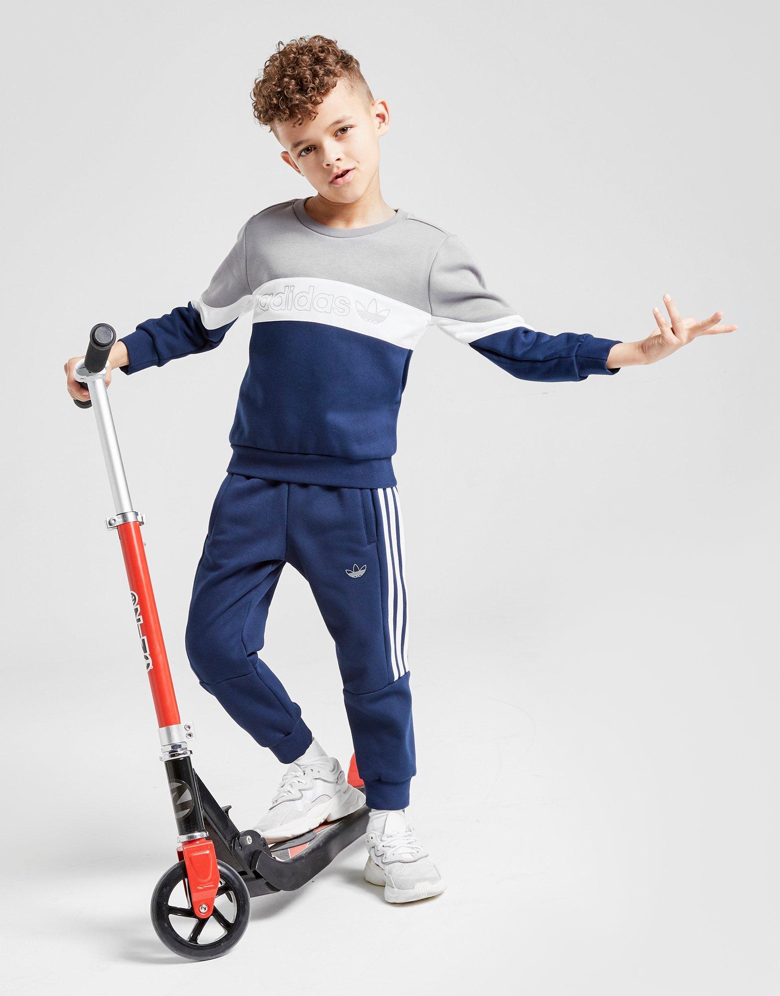 childrens grey adidas tracksuit