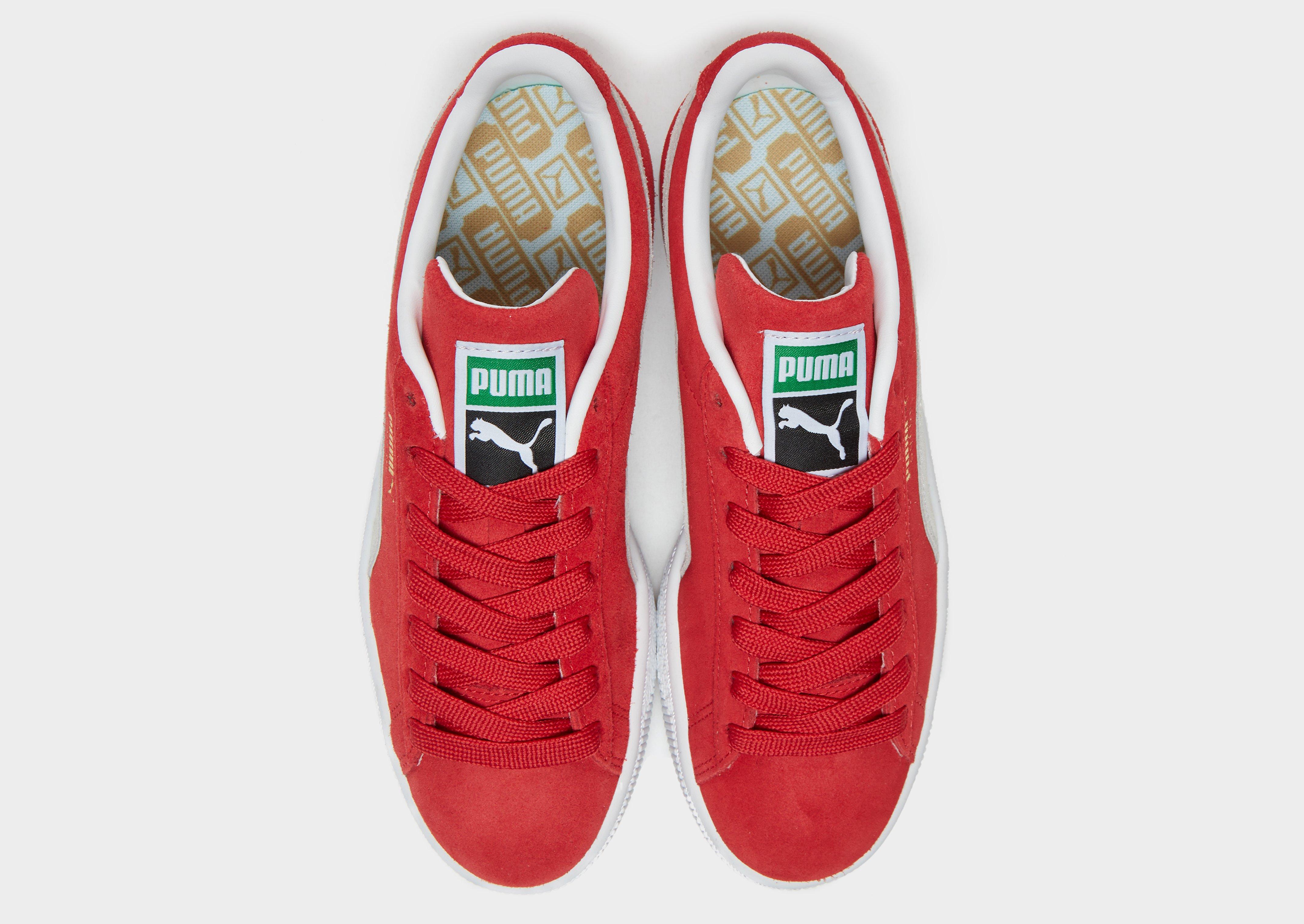 red pumas women's suede