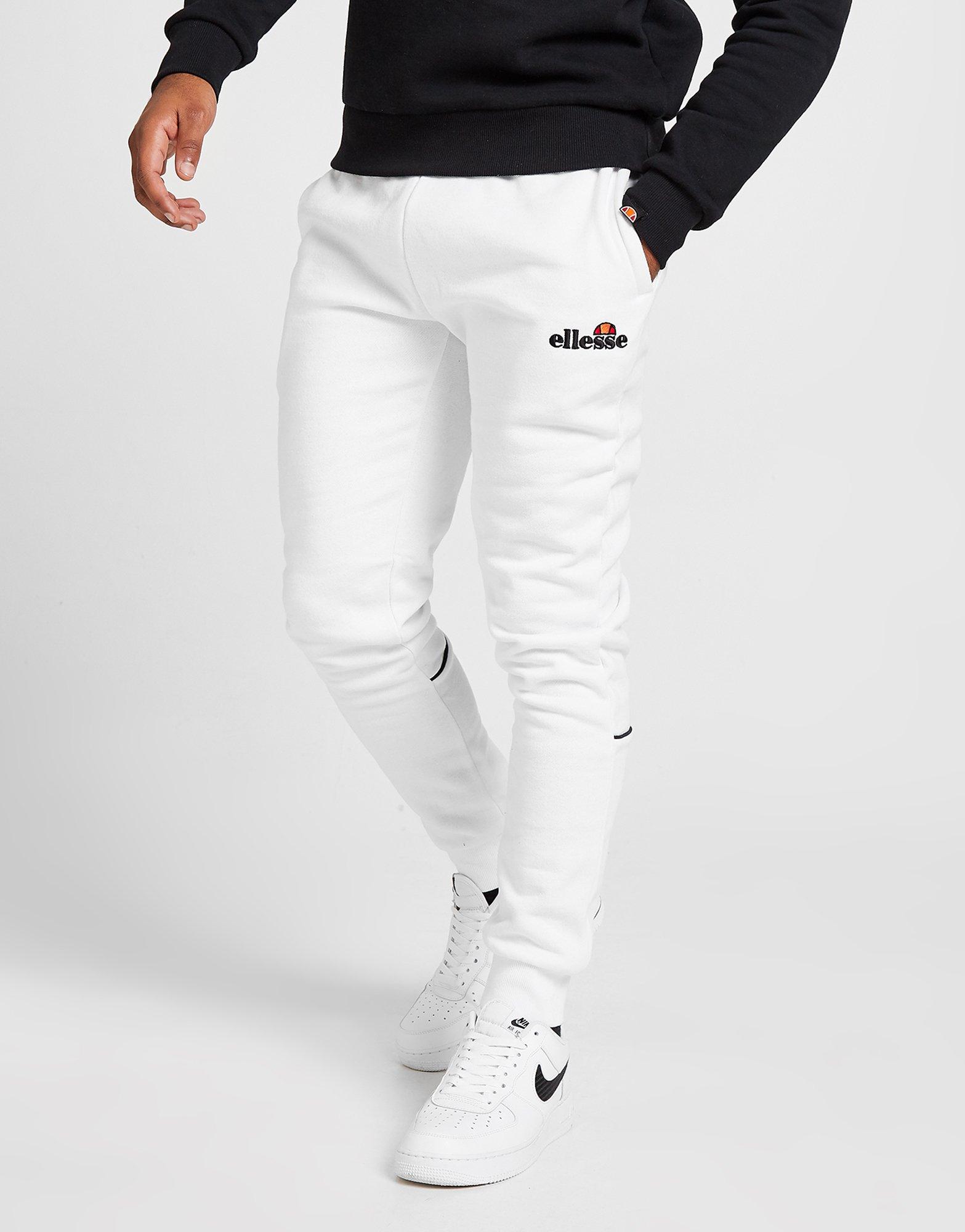 white fleece joggers