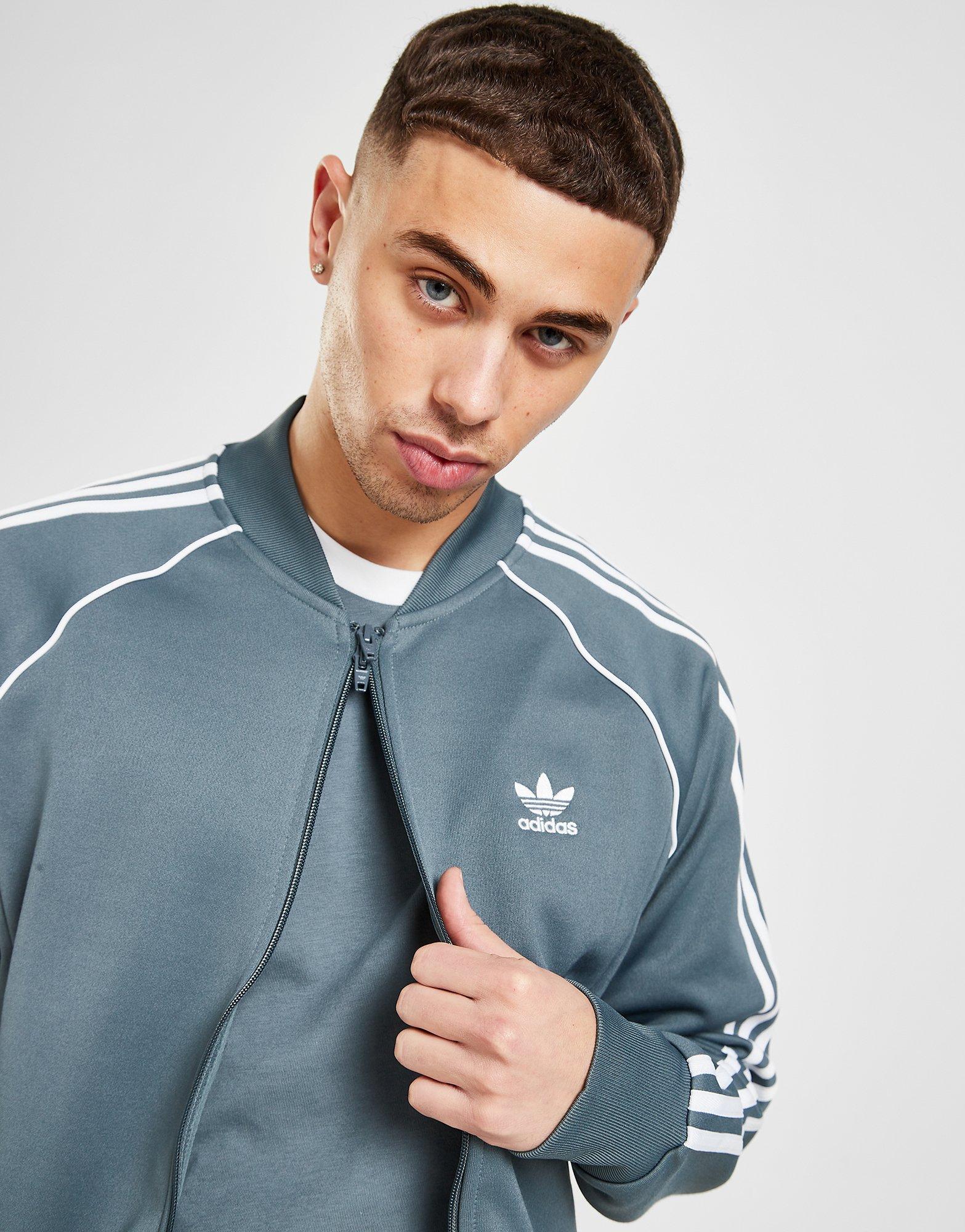 adidas originals ss track top men's grey