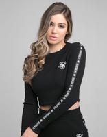 SikSilk Rib Tape Long Sleeve Crop T-Shirt