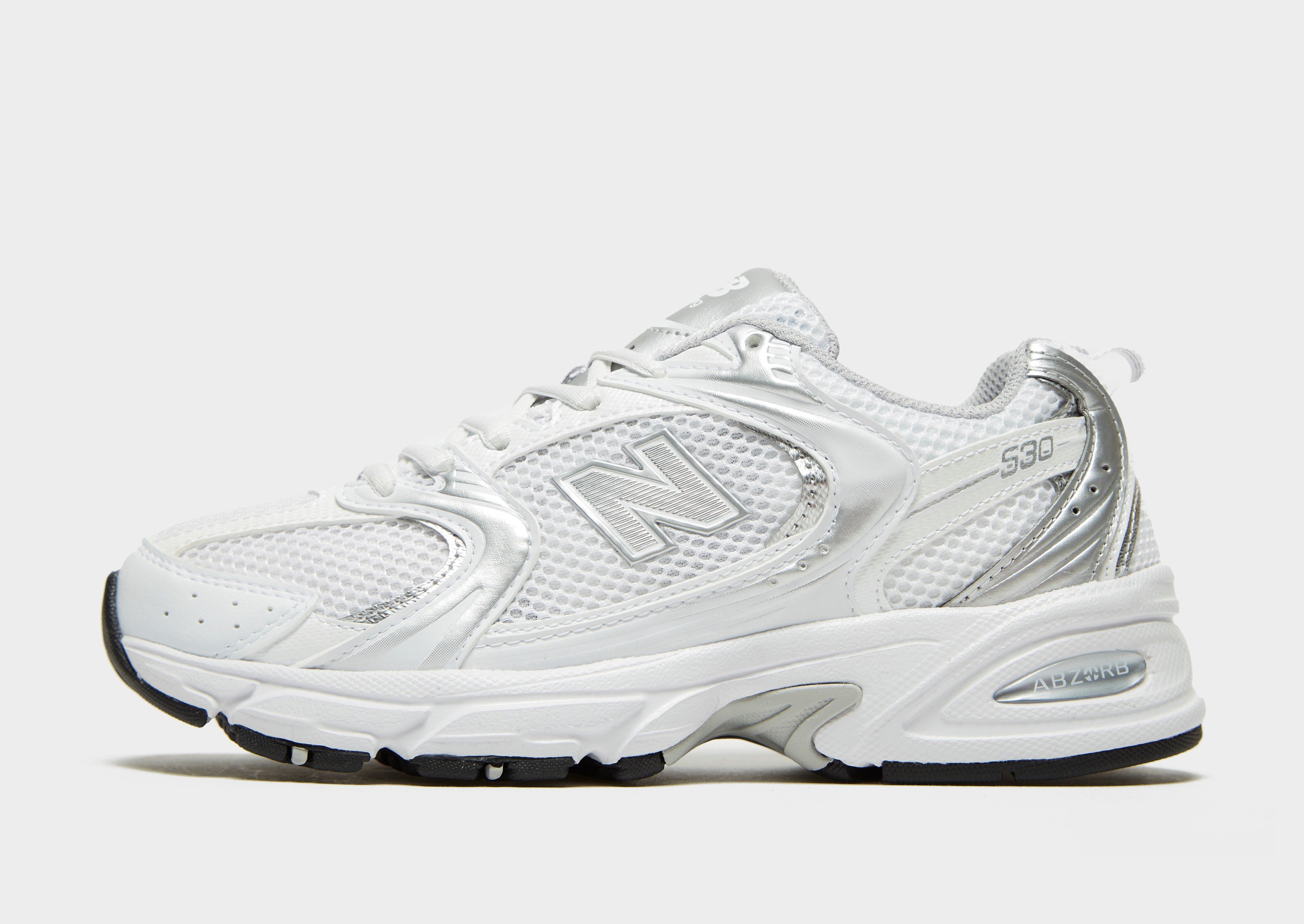 New balance blanche et argent on sale