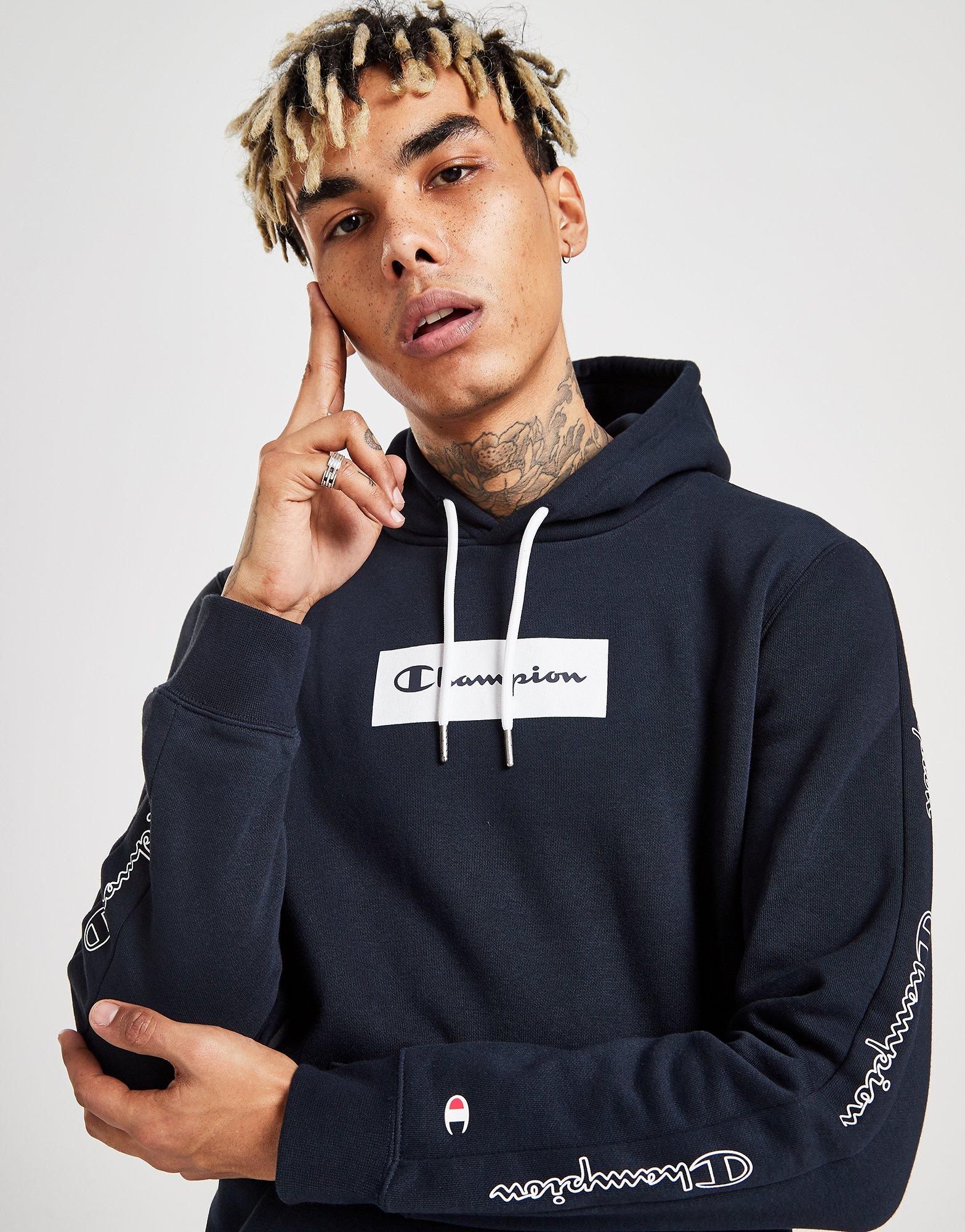 champion tape sleeve zip hoodie