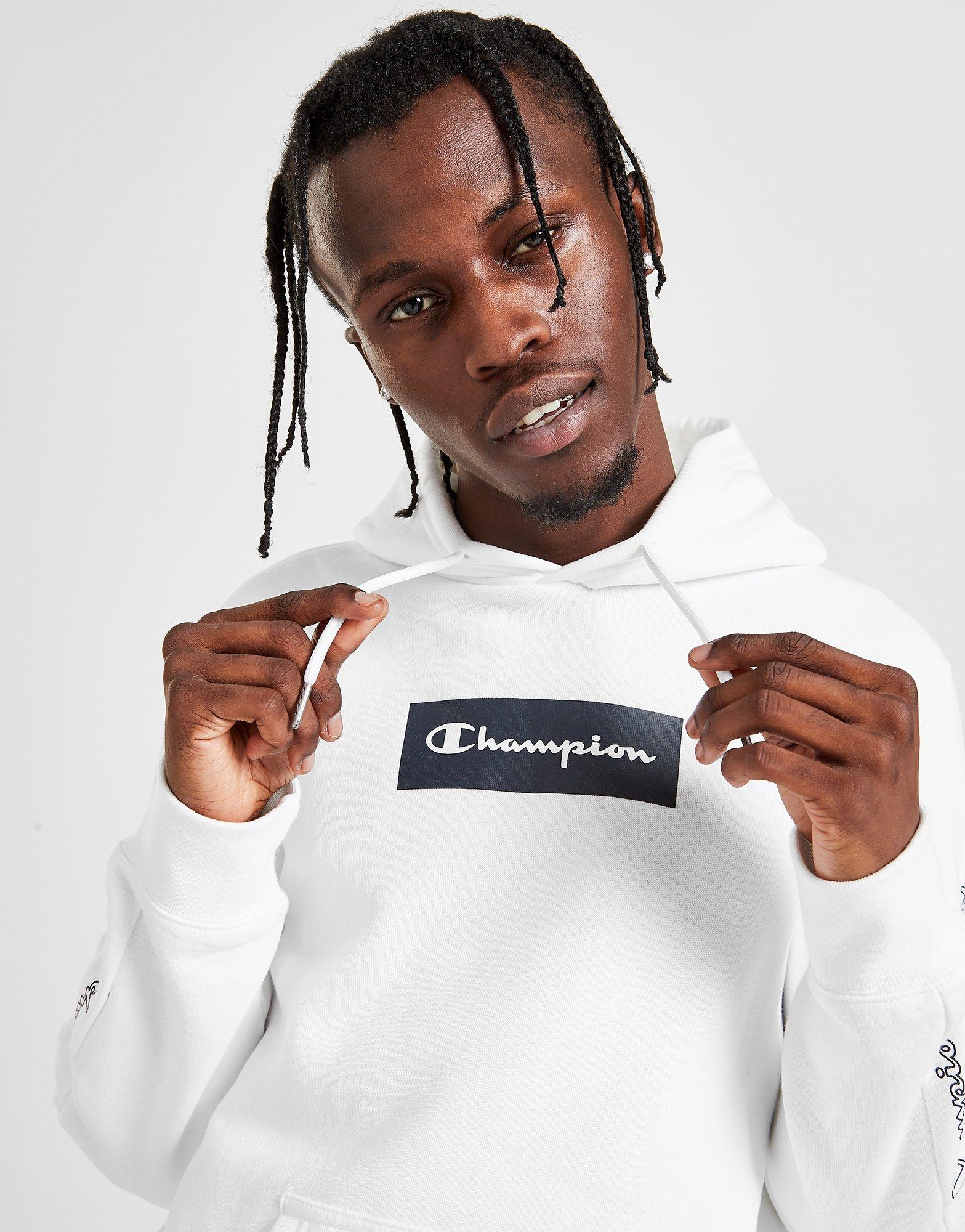 champion tape hoodie