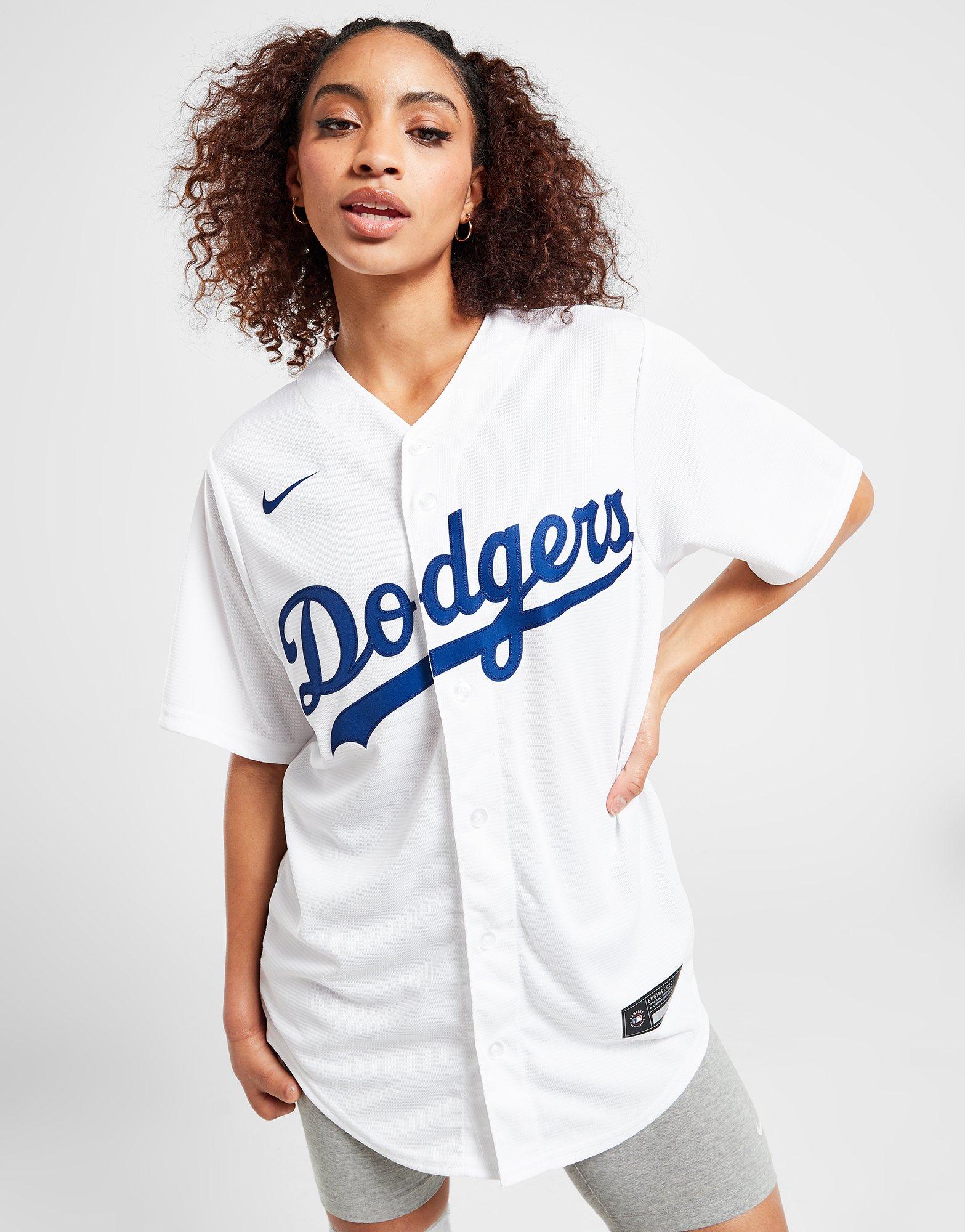 White Nike MLB Los Angeles Dodgers Cooperstown Jersey