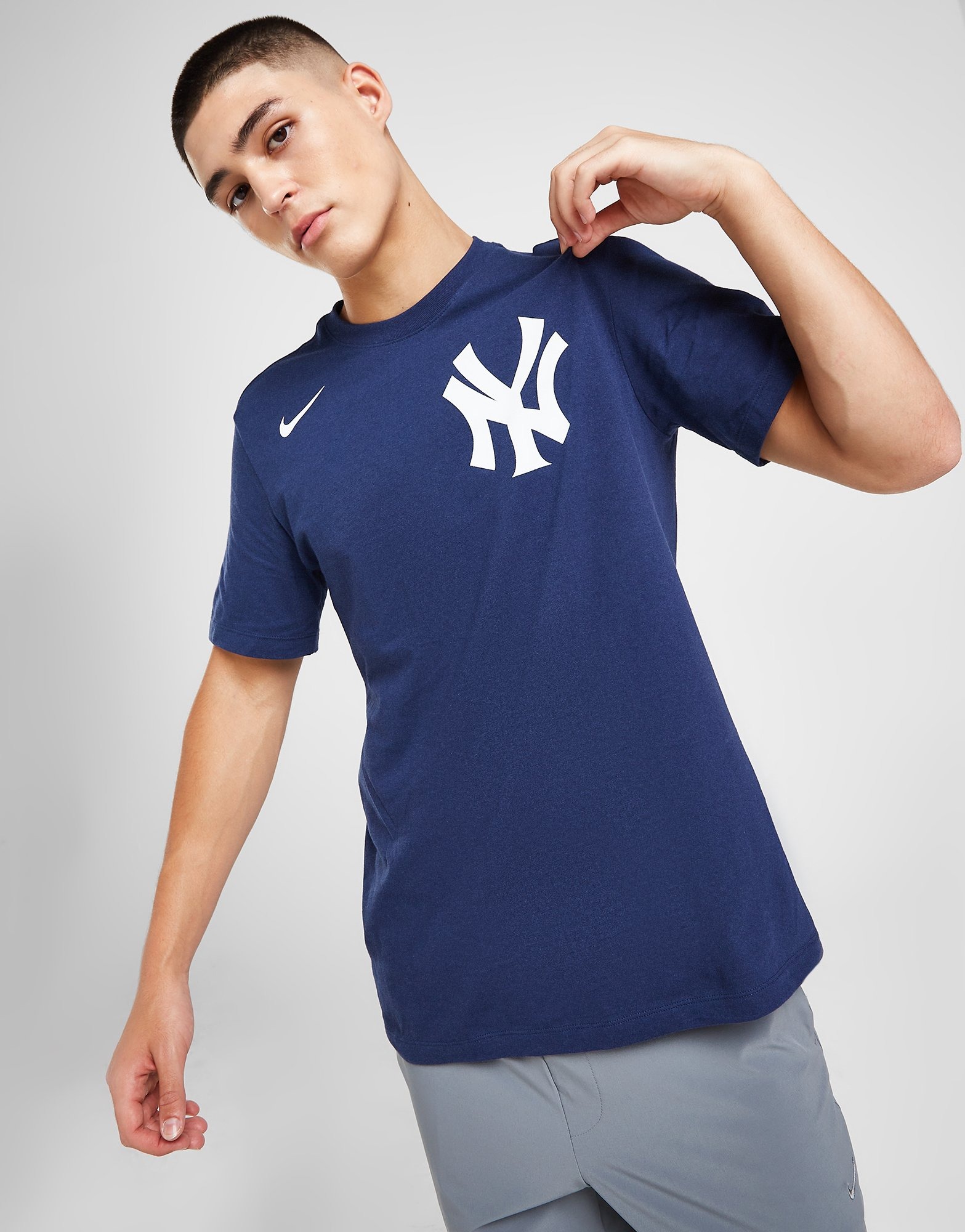 Grey Nike Mlb Dri-Fit Classic Logo New York Yankees T-Shirt