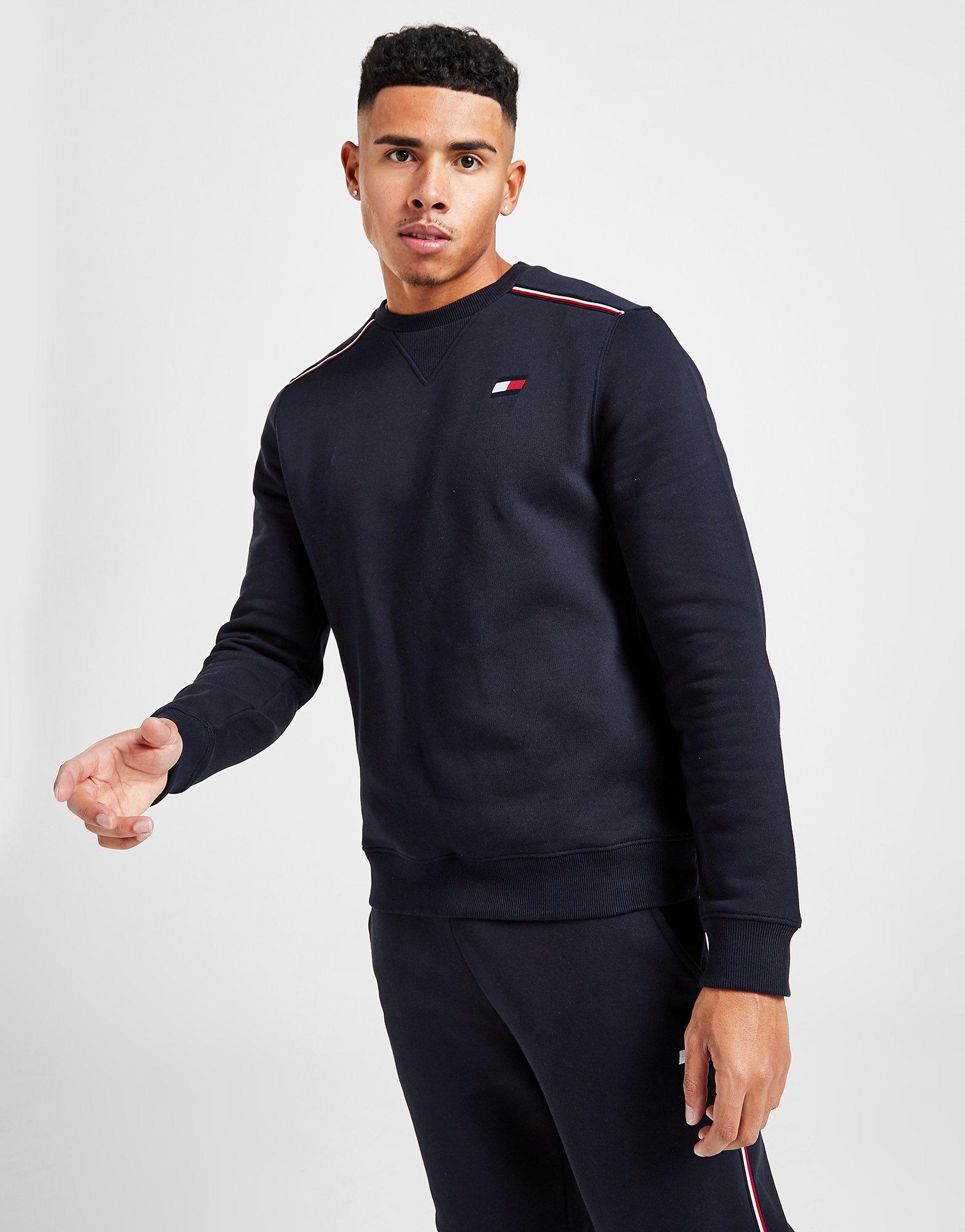 tommy hilfiger tri tape crew sweatshirt