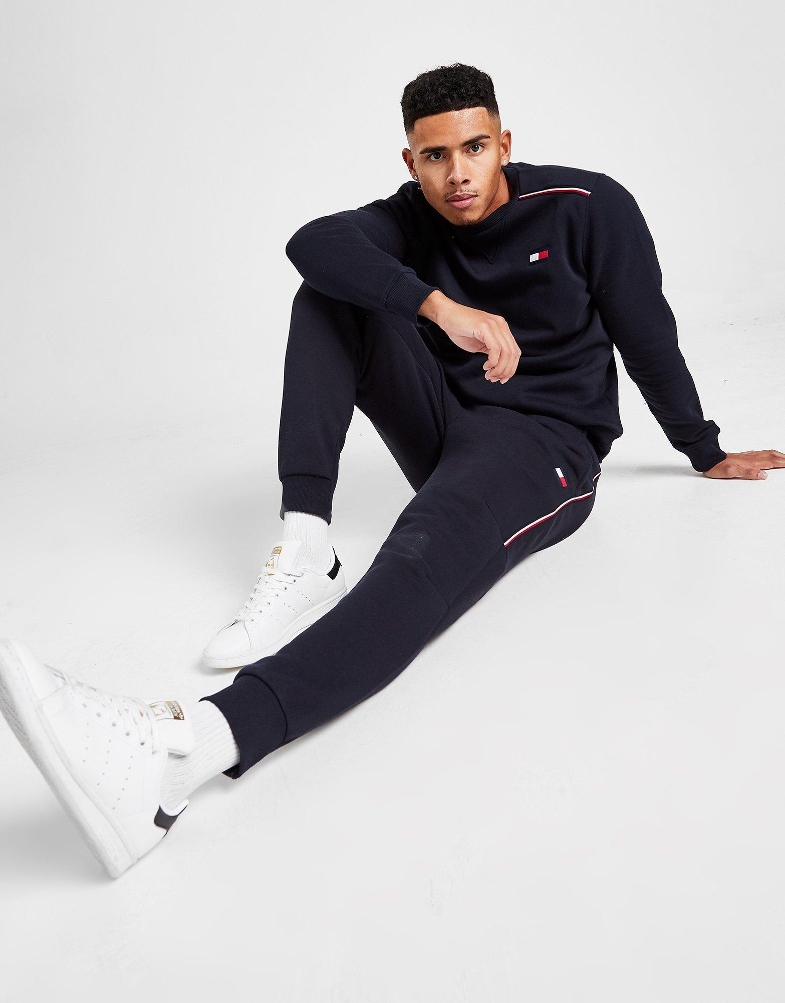 tommy hilfiger tri tape crew sweatshirt