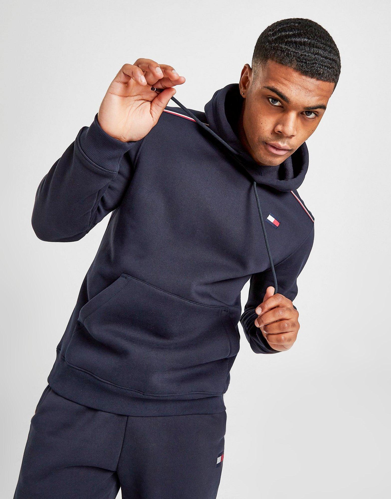 tommy hilfiger tri tape overhead hoodie