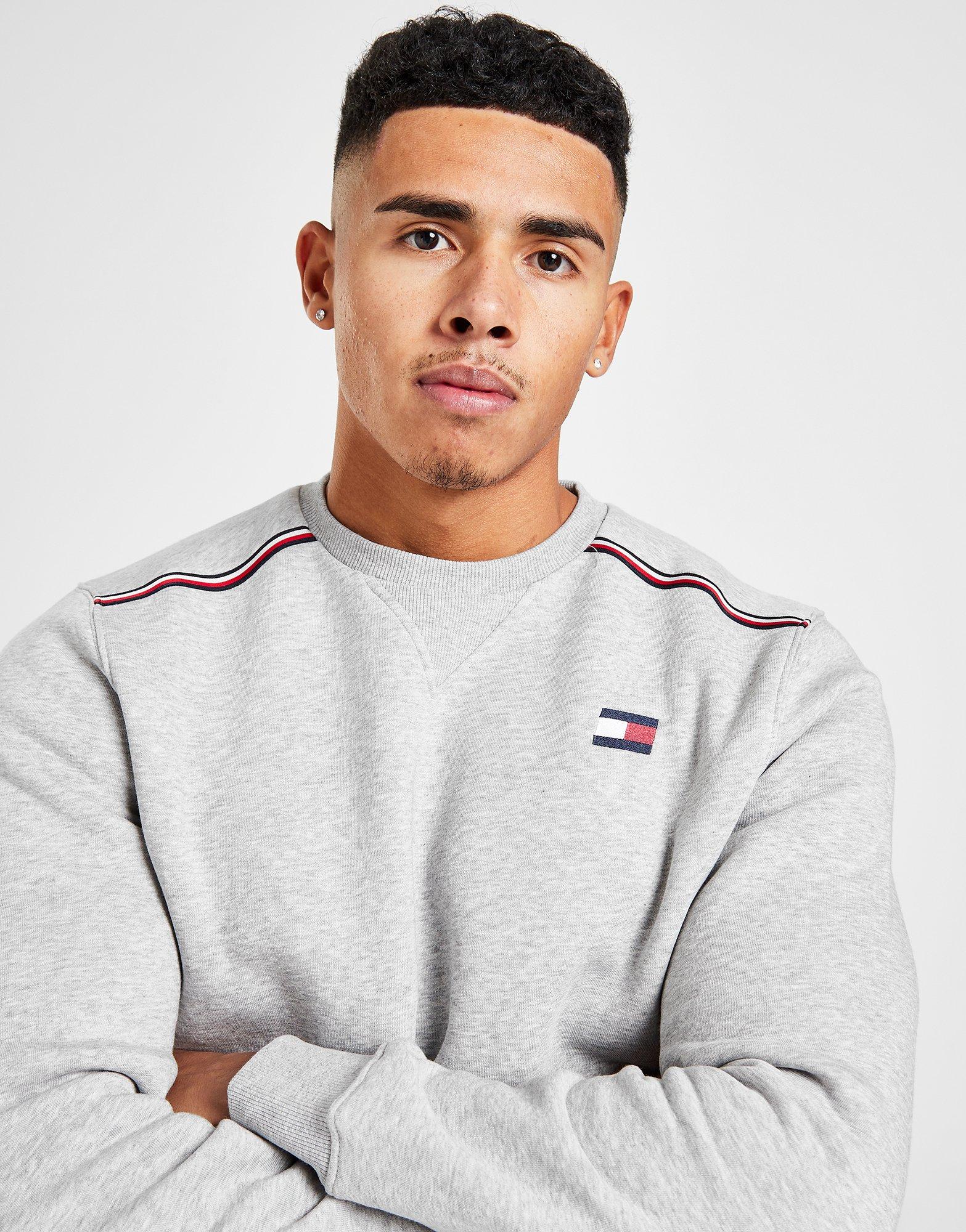 tommy hilfiger tri tape crew sweatshirt