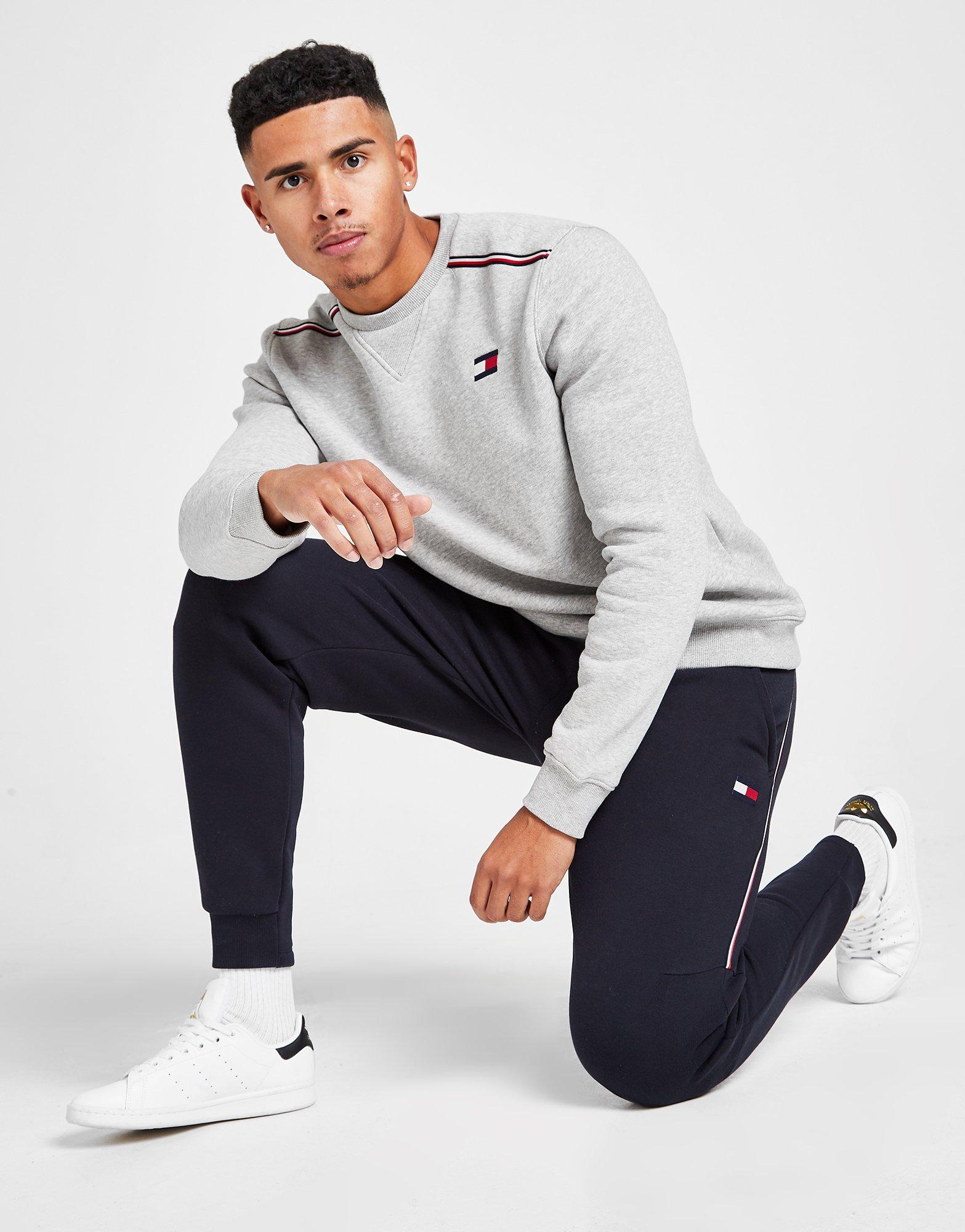 tommy hilfiger sleeve tape crew sweatshirt