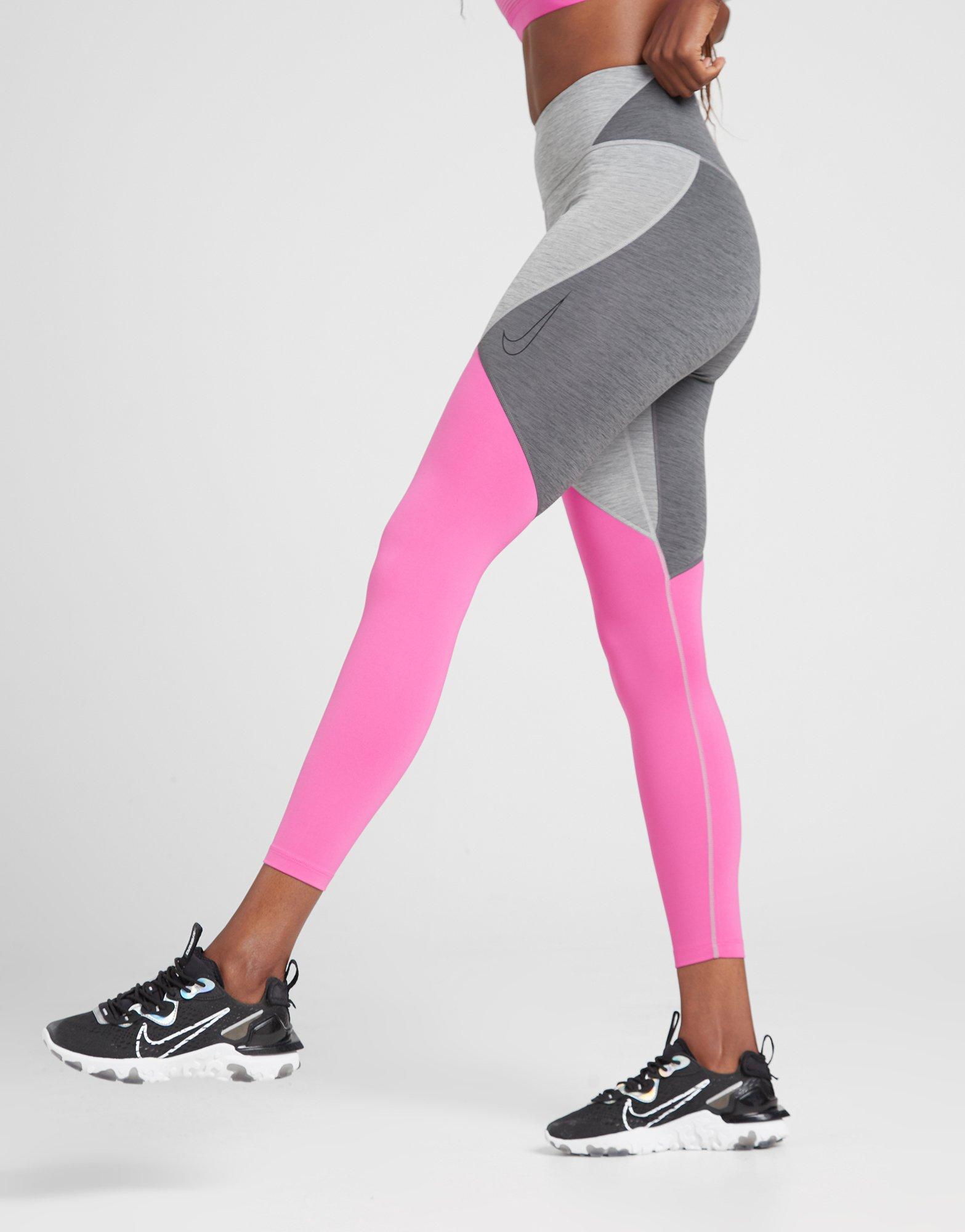 grey and pink nike leggings