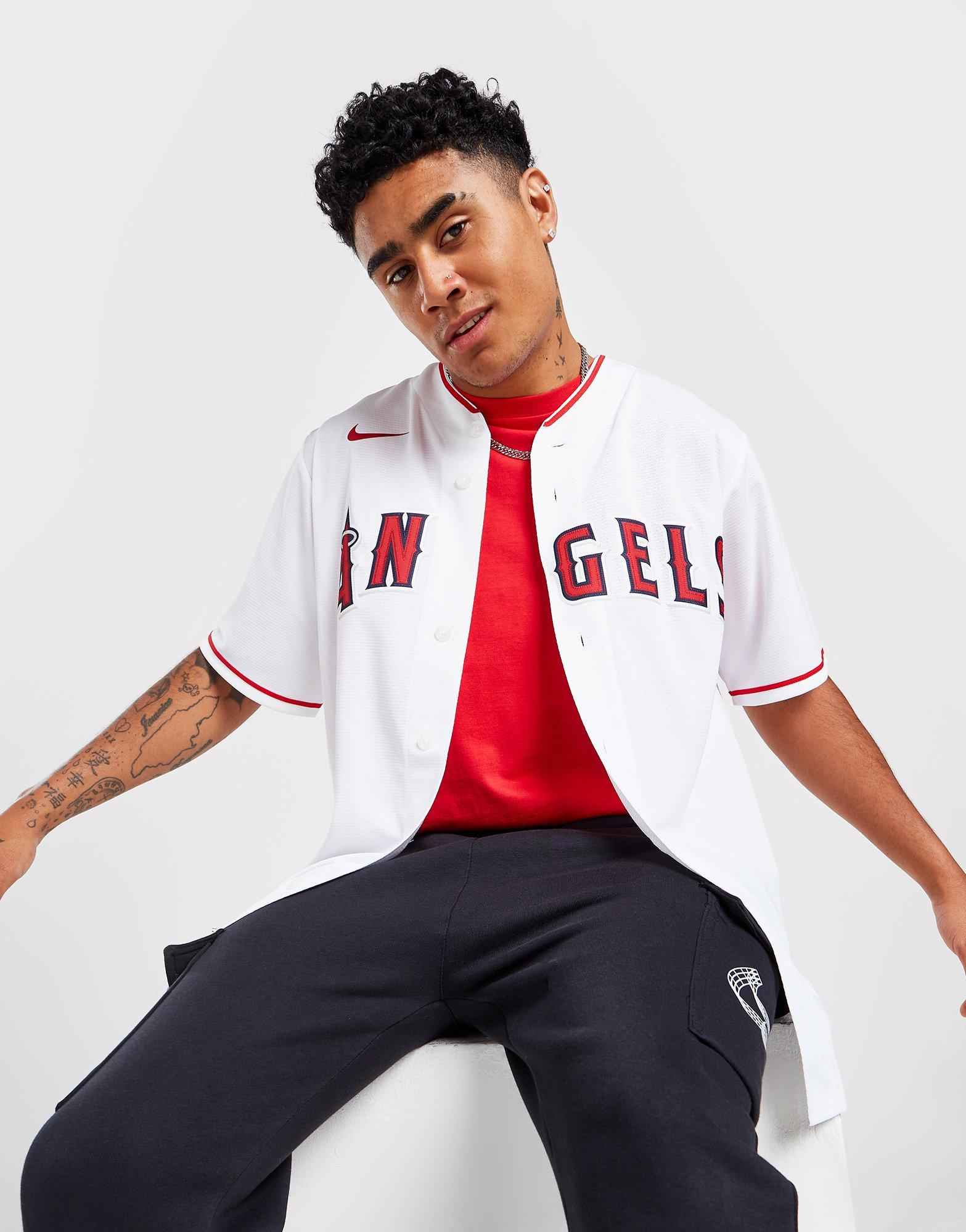 Men's Nike Red Los Angeles Angels Over The Shoulder T-Shirt