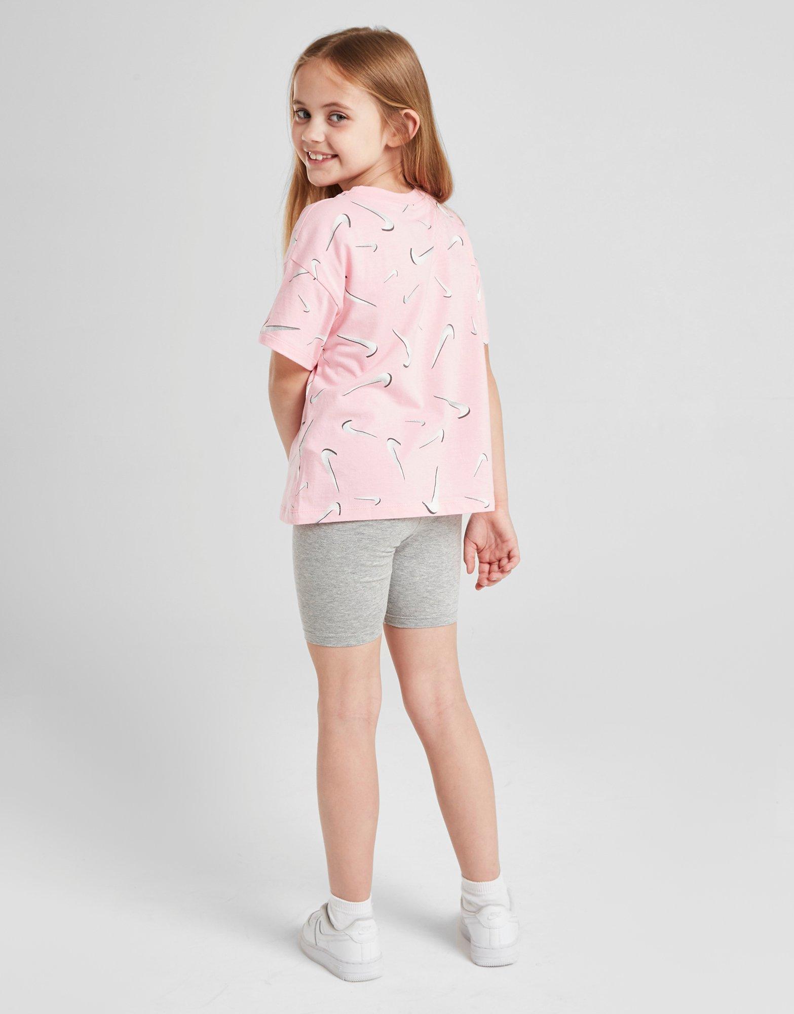 Pink Nike Girls' Swoosh T-Shirt/Cycle 