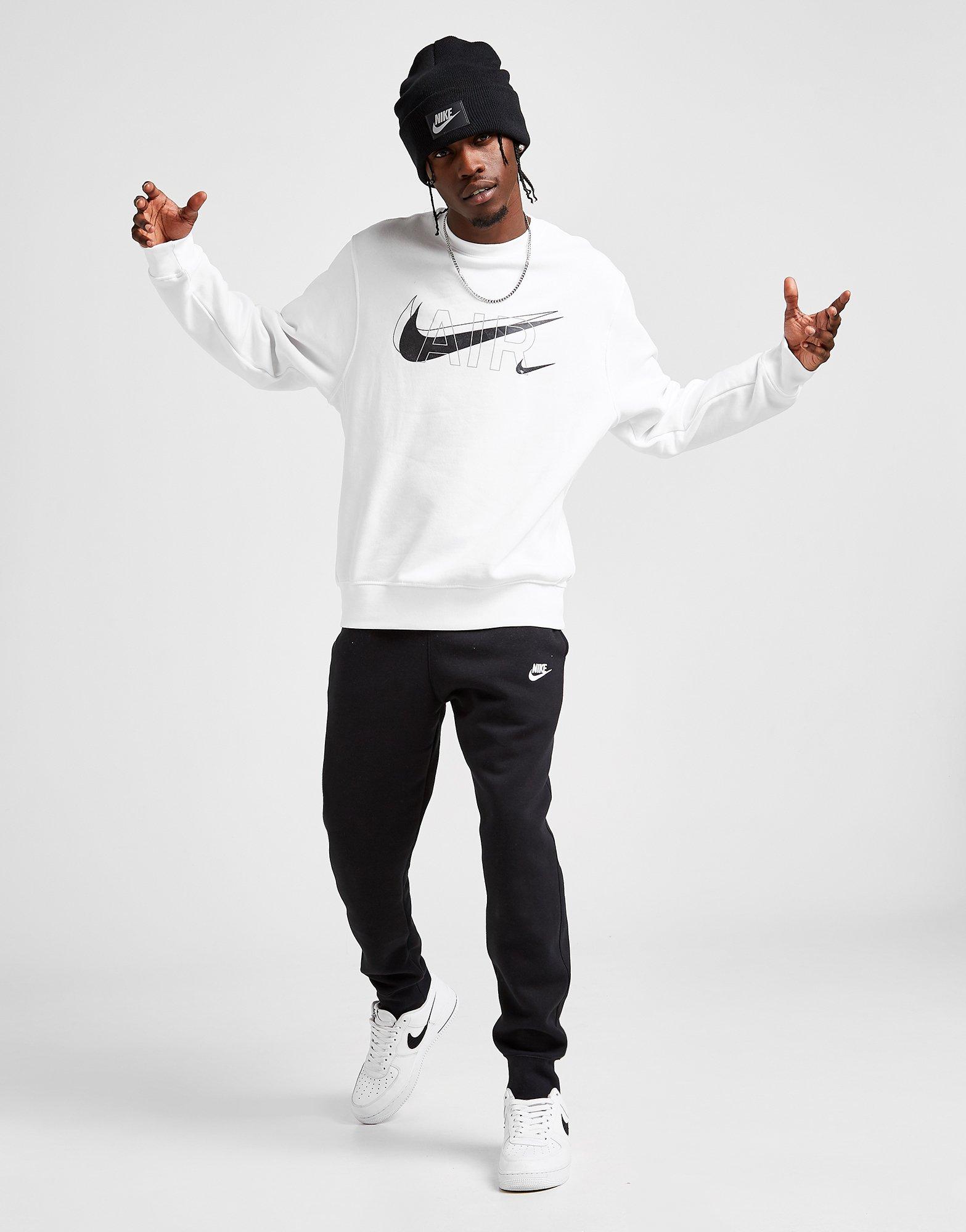 White Nike Air Fleece Crew Sweatshirt 