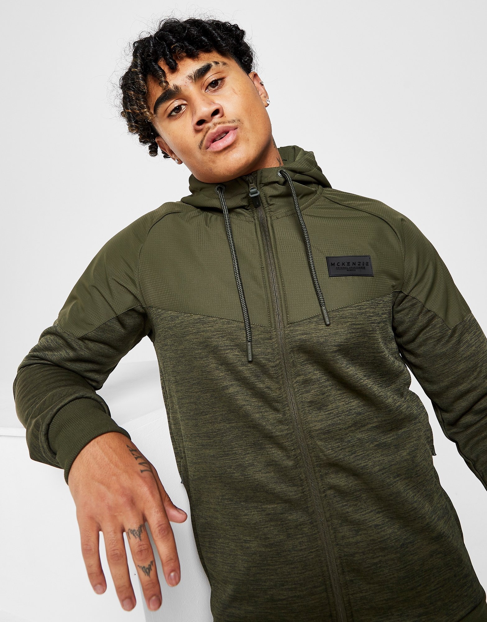 Green McKenzie Hermon Poly Zip Through Hoodie JD Sports