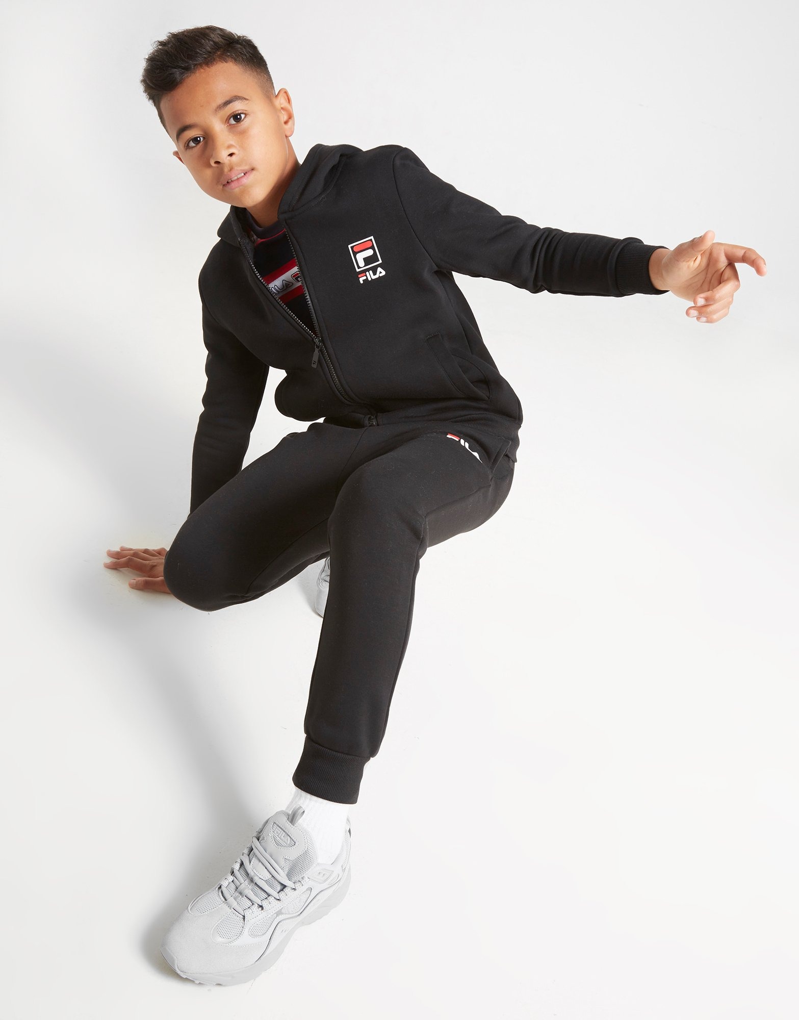 Black Fila Walker Full Zip Tracksuit Junior | JD Sports